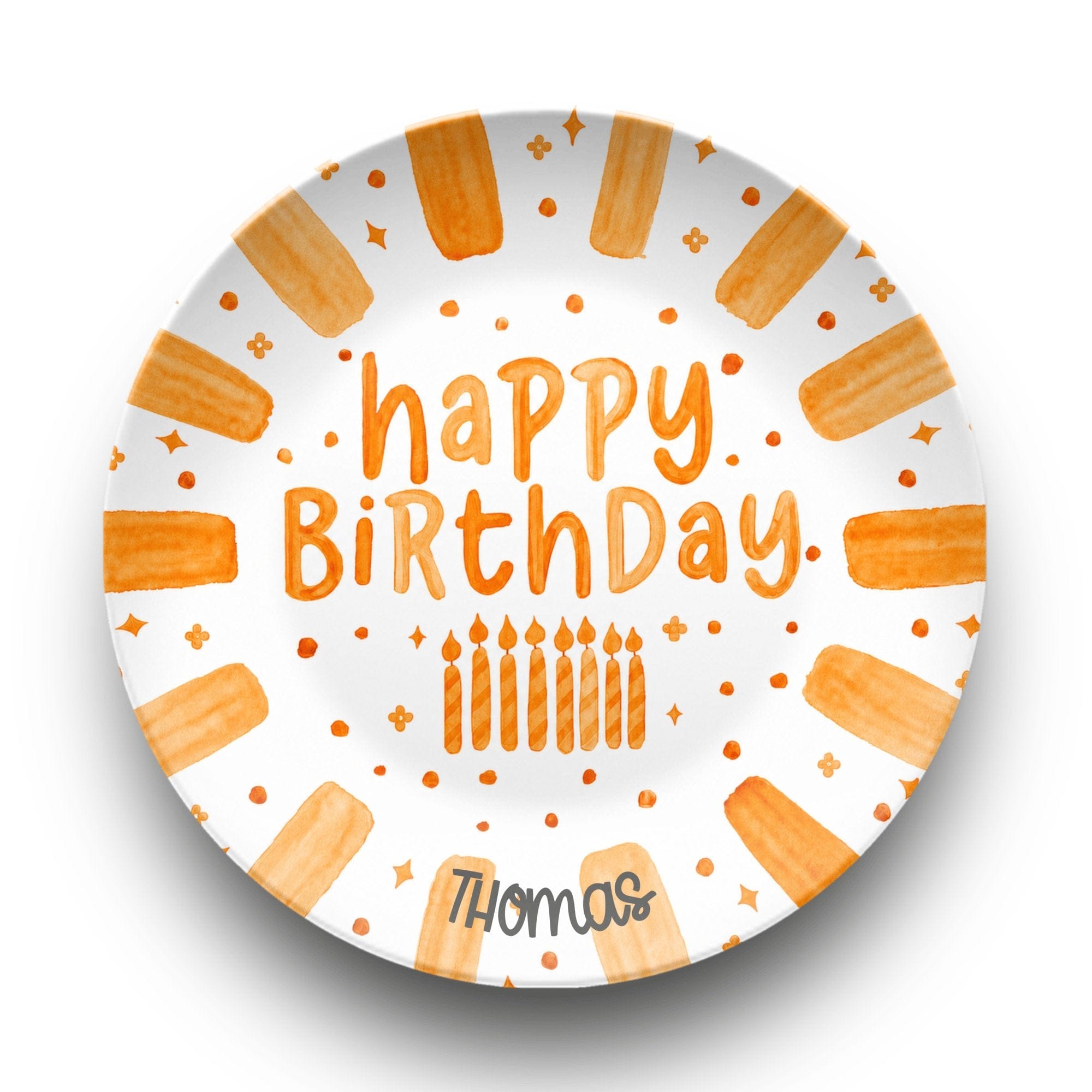 Shades of Orange Birthday Plate by Lil Plate Shop