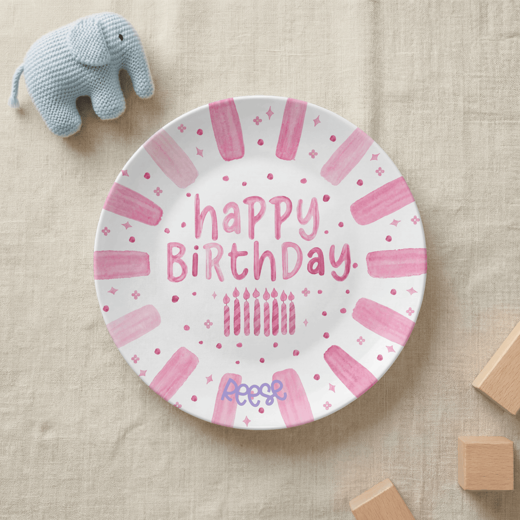 Shades of Pink Birthday Plate by Lil Plate Shop