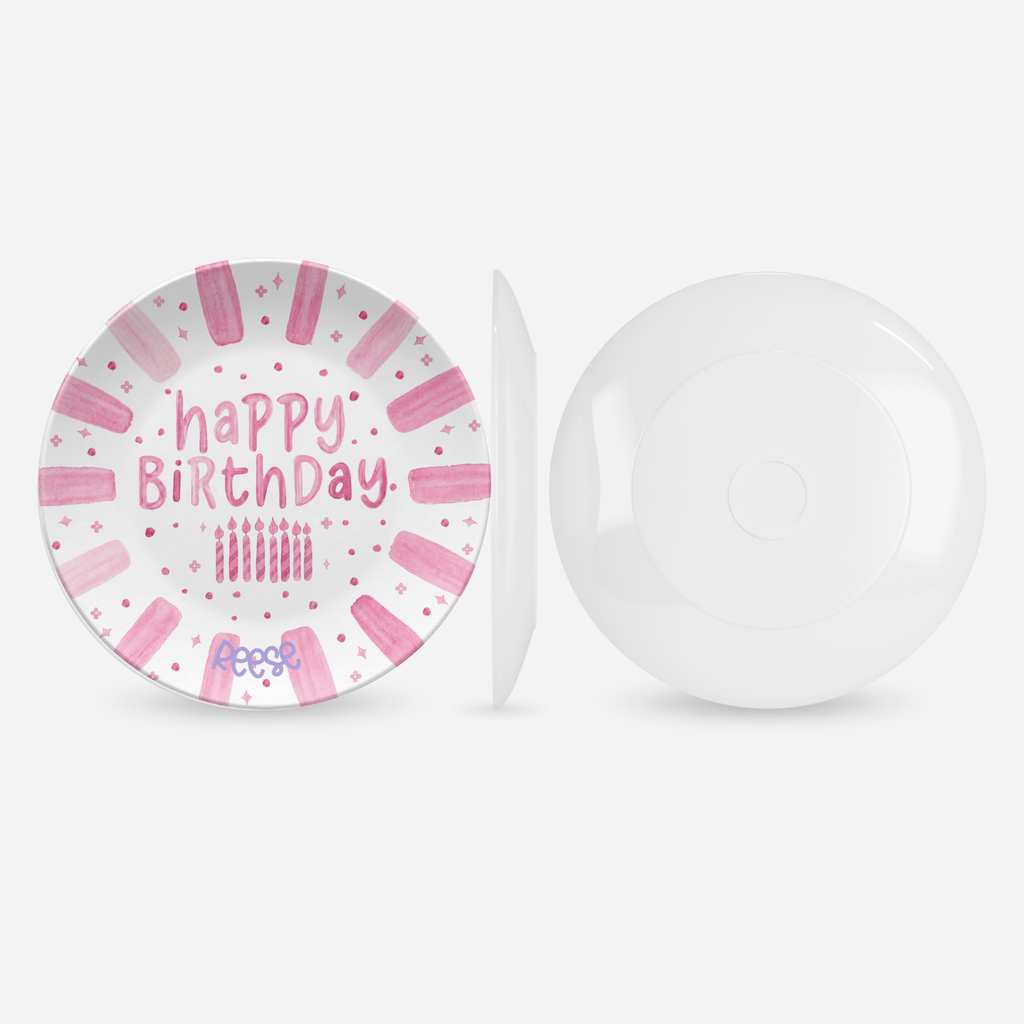 Shades of Pink Birthday Plate by Lil Plate Shop