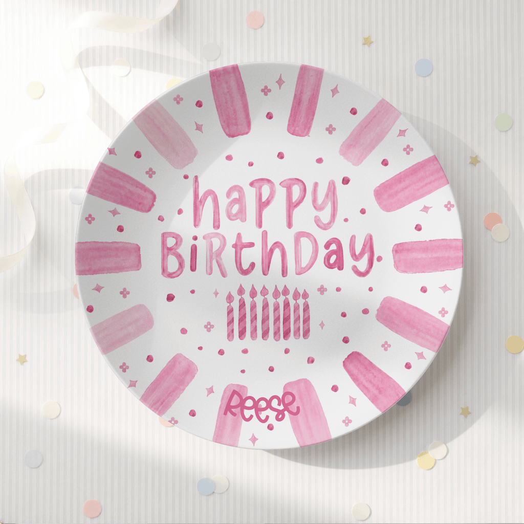 Shades of Pink Birthday Plate by Lil Plate Shop