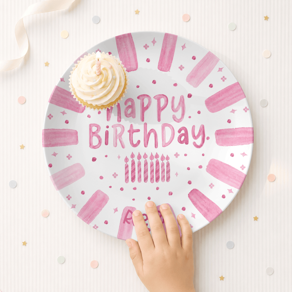 Shades of Pink Birthday Plate by Lil Plate Shop