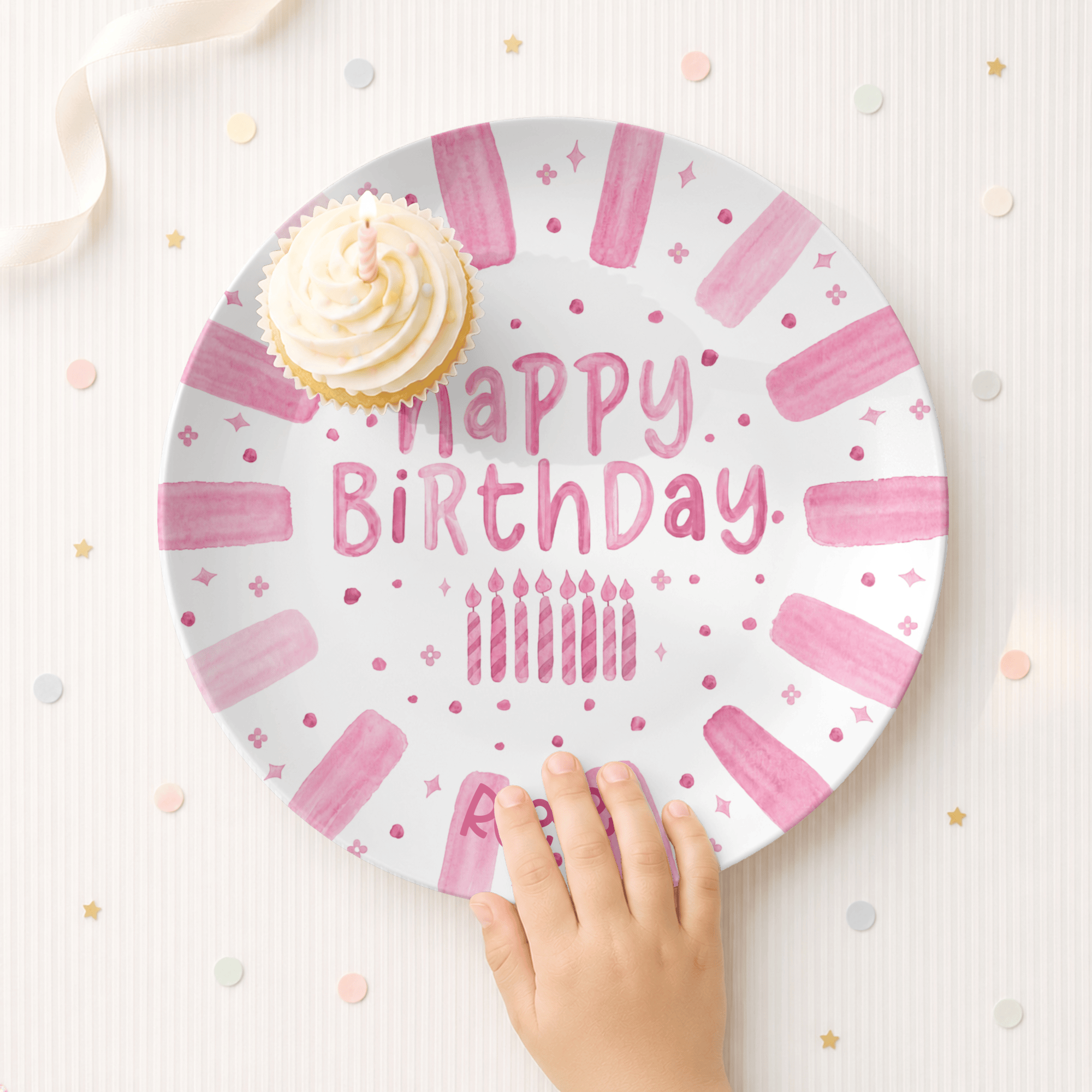 Shades of Pink Birthday Plate by Lil Plate Shop