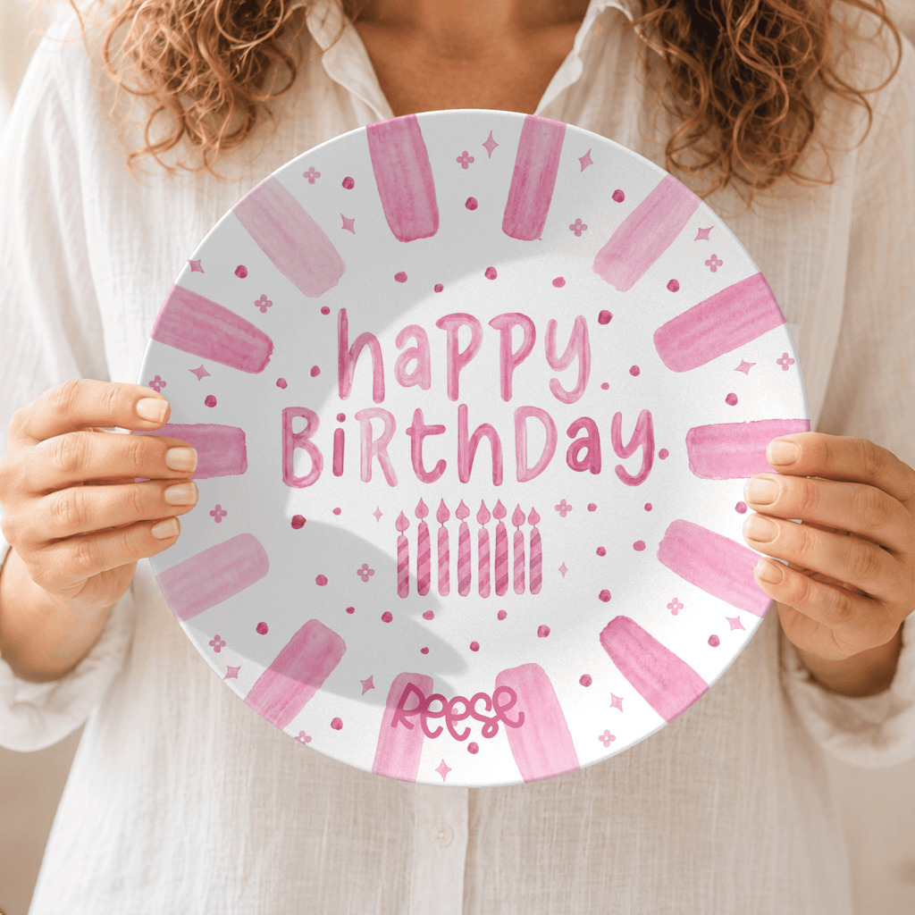 Shades of Pink Birthday Plate by Lil Plate Shop