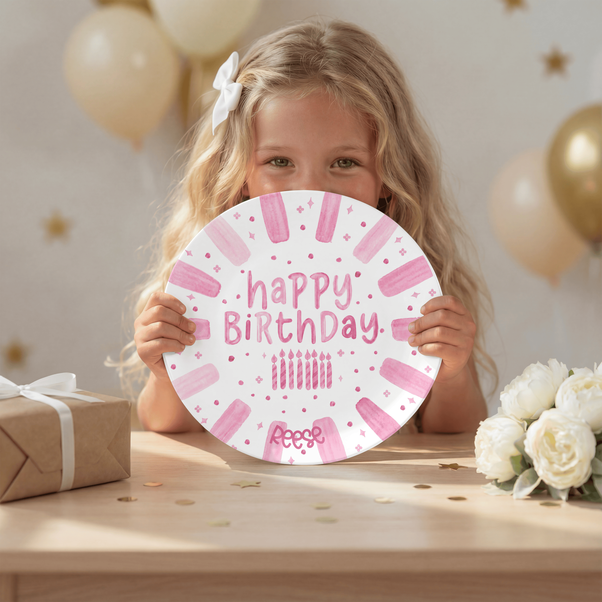 Shades of Pink Birthday Plate by Lil Plate Shop