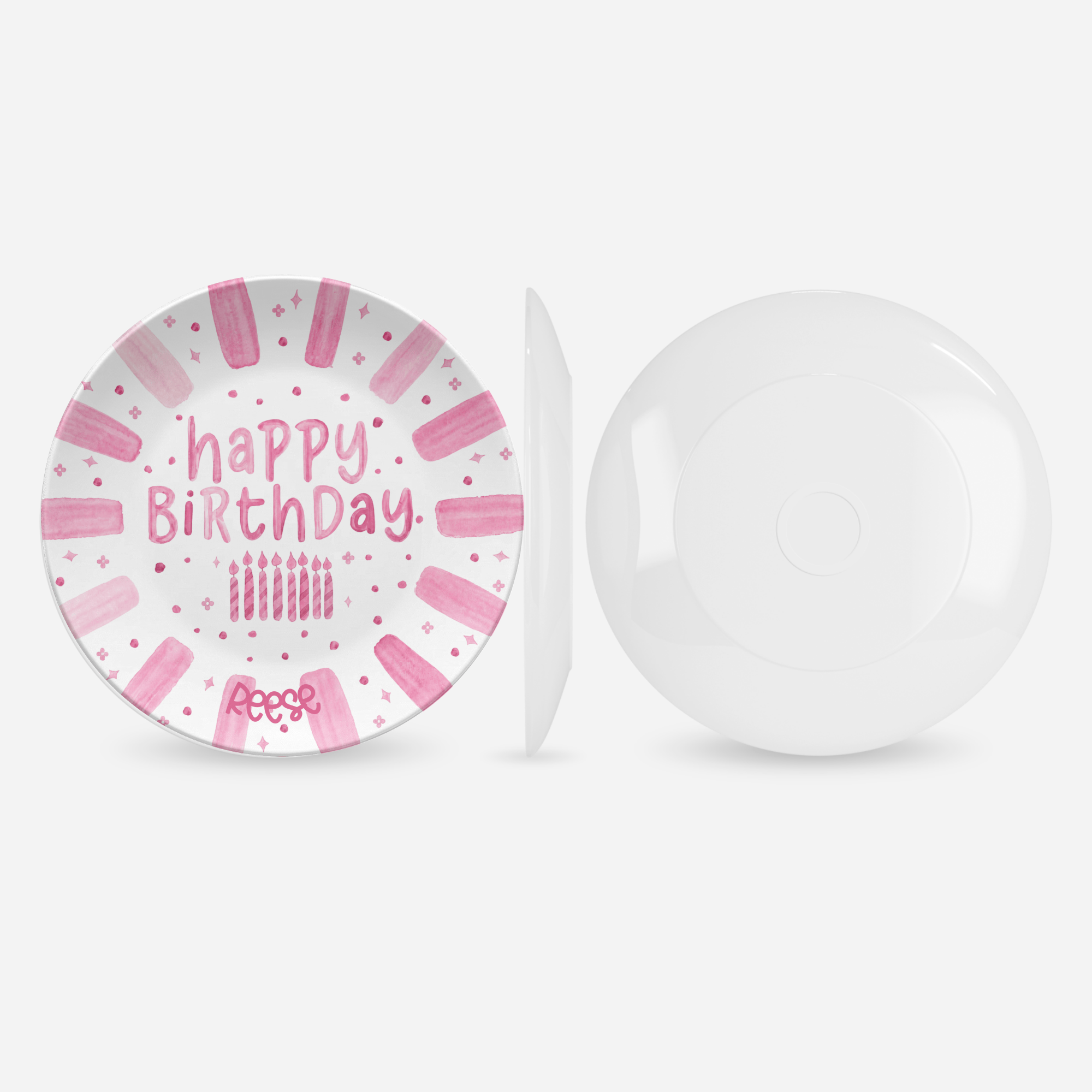 Shades of Pink Birthday Plate by Lil Plate Shop