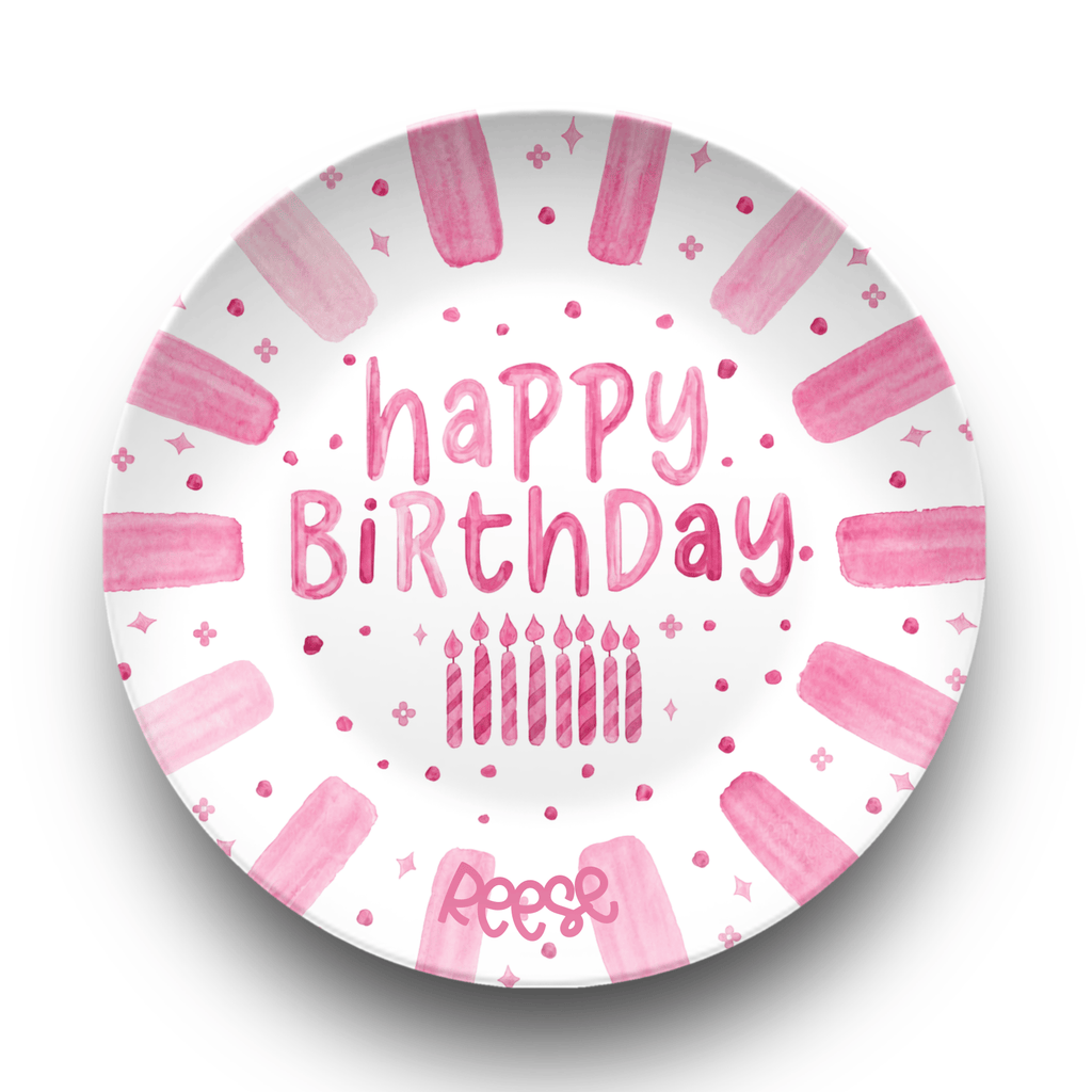 Shades of Pink Birthday Plate Plate by Lil Plate Shop