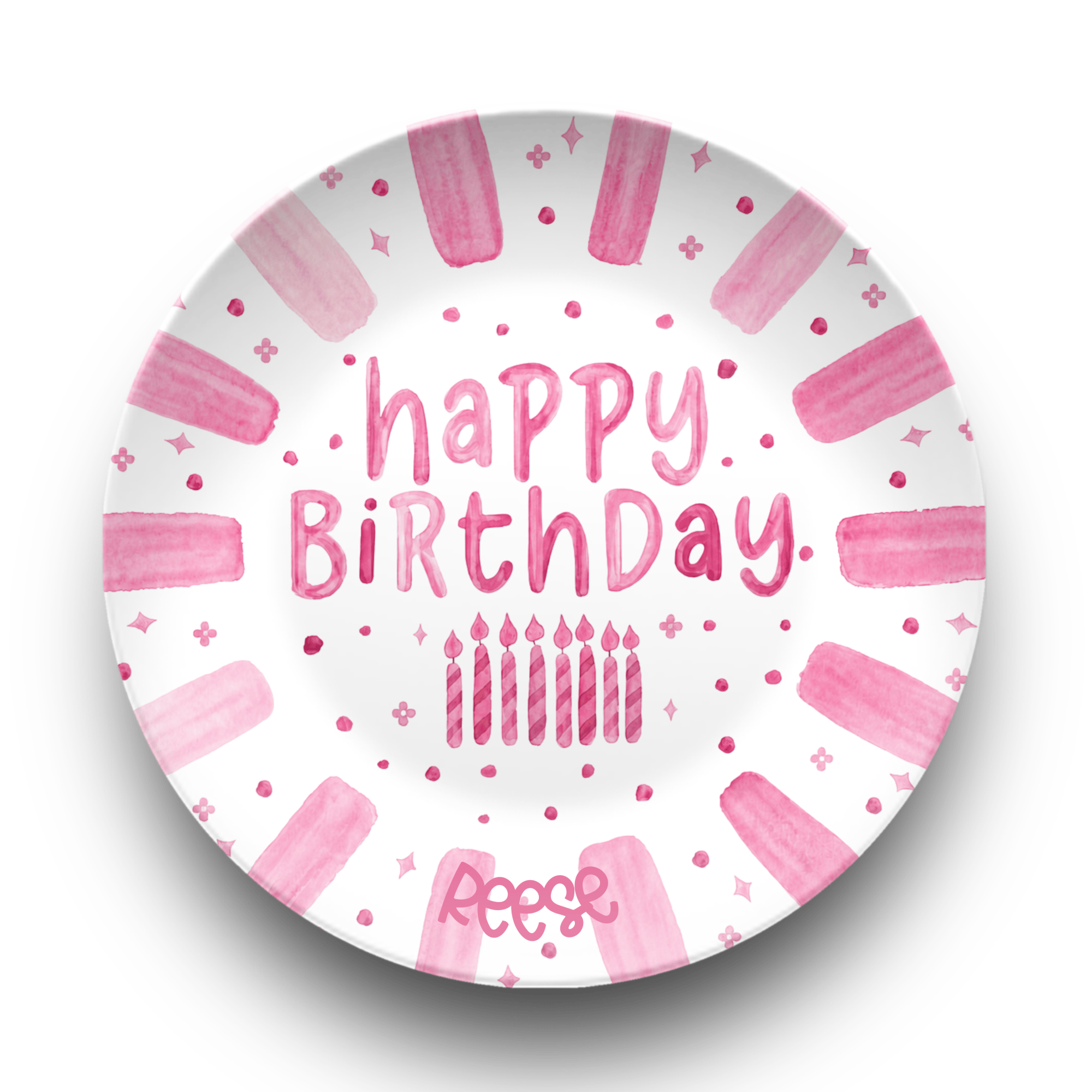 Shades of Pink Birthday Plate Plate by Lil Plate Shop