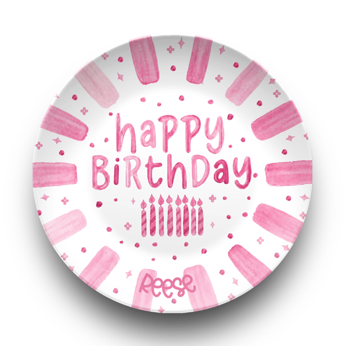 Shades of Pink Birthday Plate Plate by Lil Plate Shop