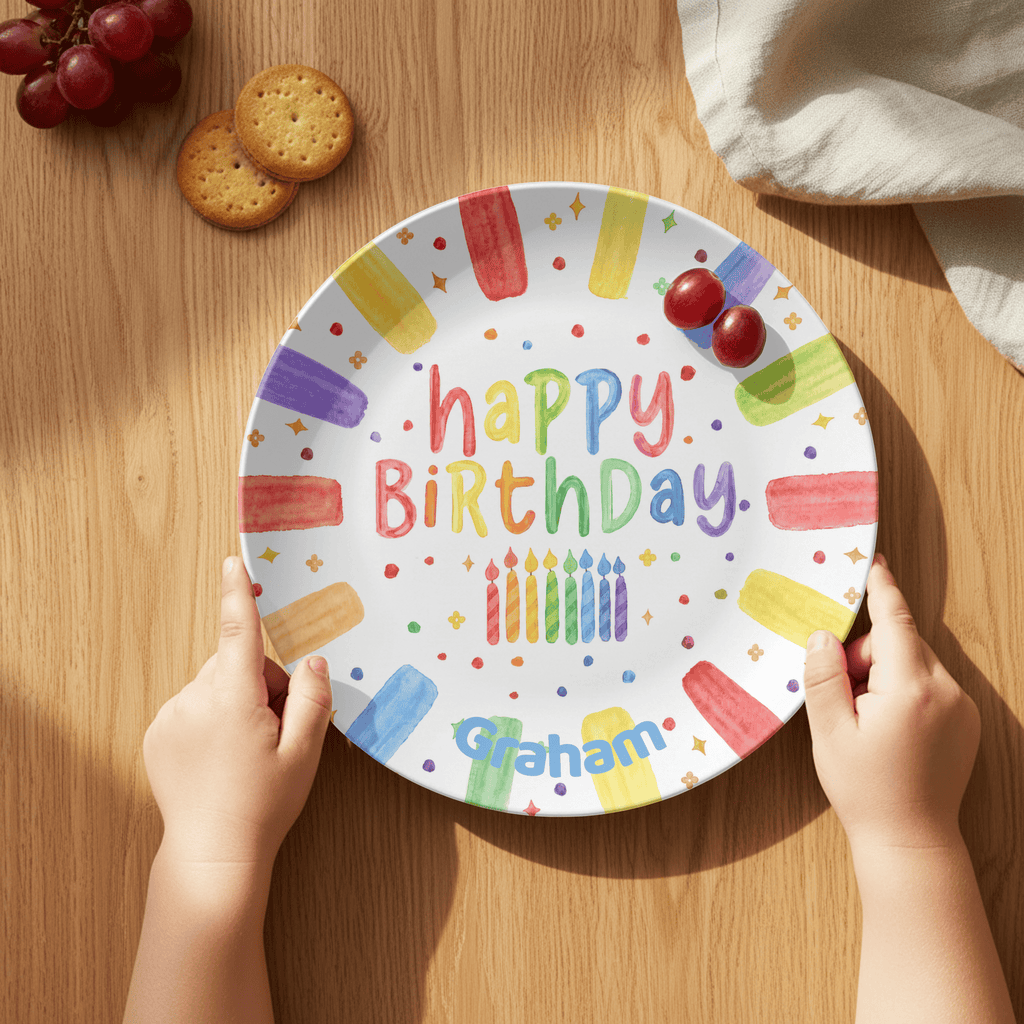 Shades of the Rainbow Birthday Plate by Lil Plate Shop