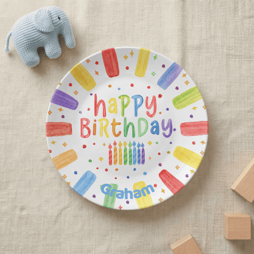 Shades of the Rainbow Birthday Plate by Lil Plate Shop