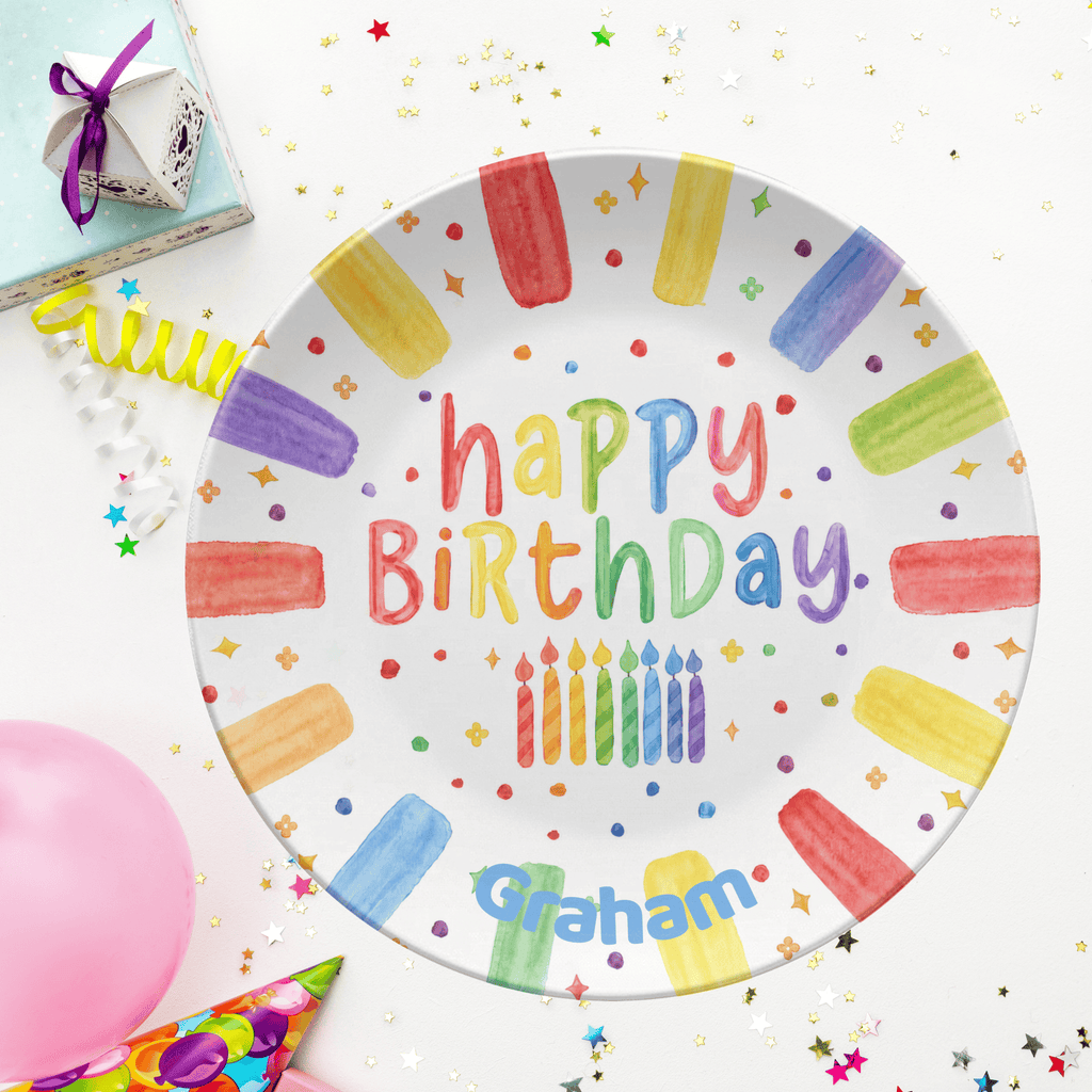 Shades of the Rainbow Birthday Plate by Lil Plate Shop