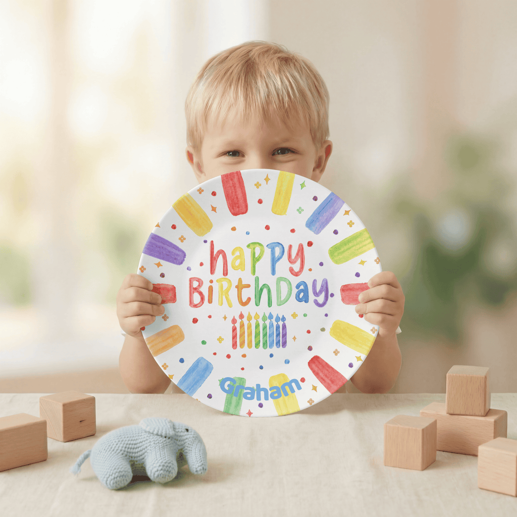 Shades of the Rainbow Birthday Plate by Lil Plate Shop