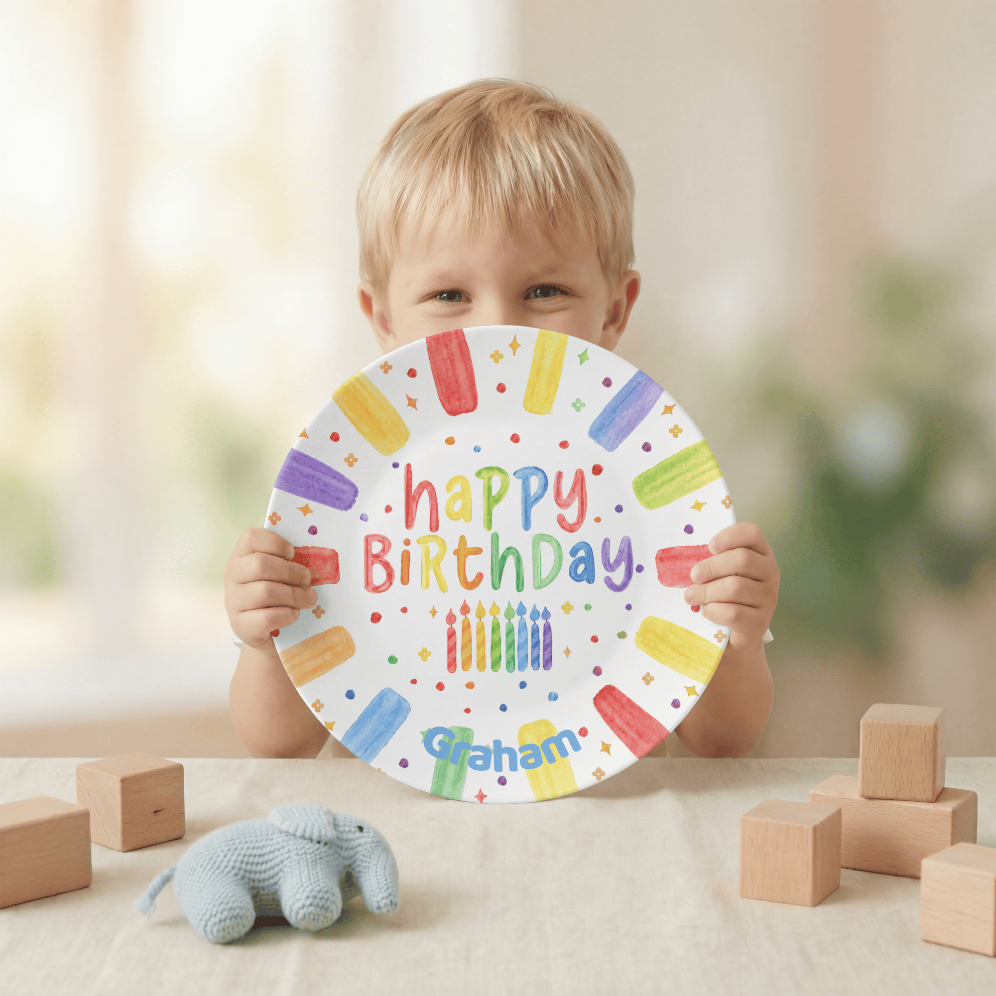 Shades of the Rainbow Birthday Plate by Lil Plate Shop