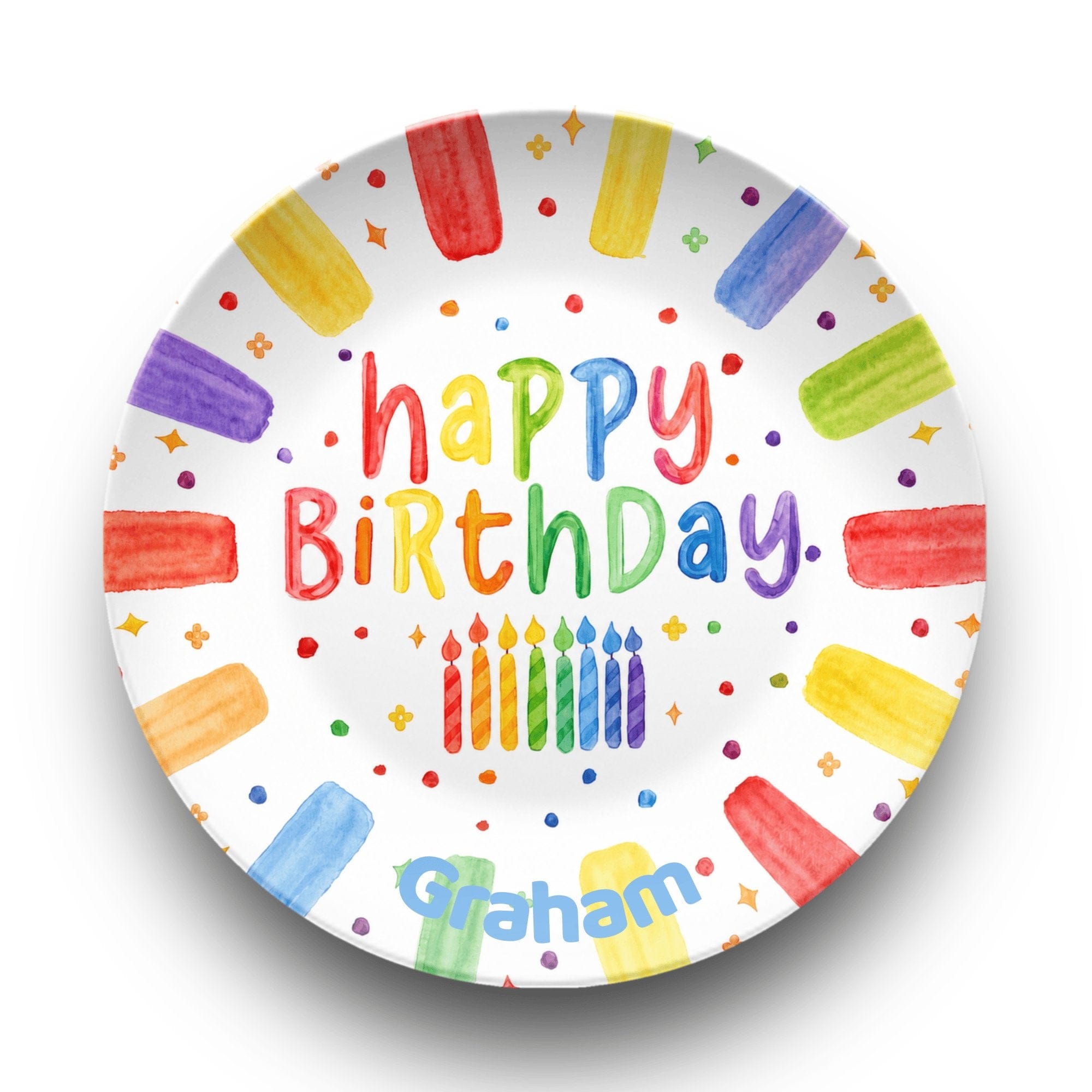 Shades of the Rainbow Birthday Plate by Lil Plate Shop