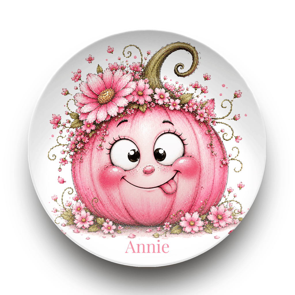 Silly Pink Pumpkin Plate by Lil Plate Shop