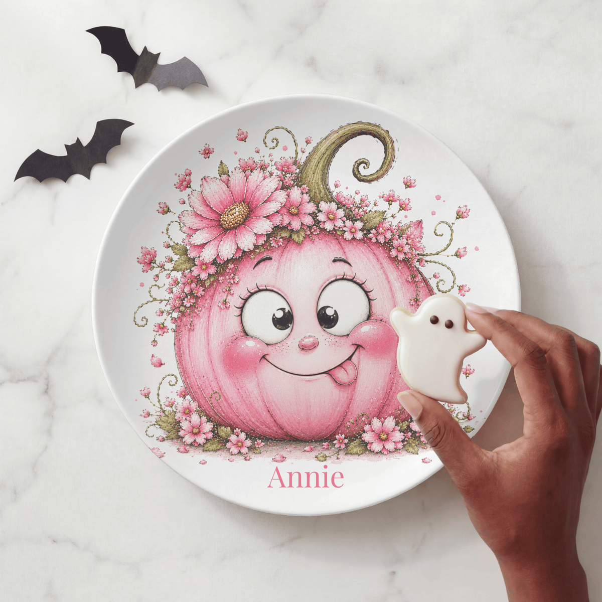 Silly Pink Pumpkin Plate by Lil Plate Shop