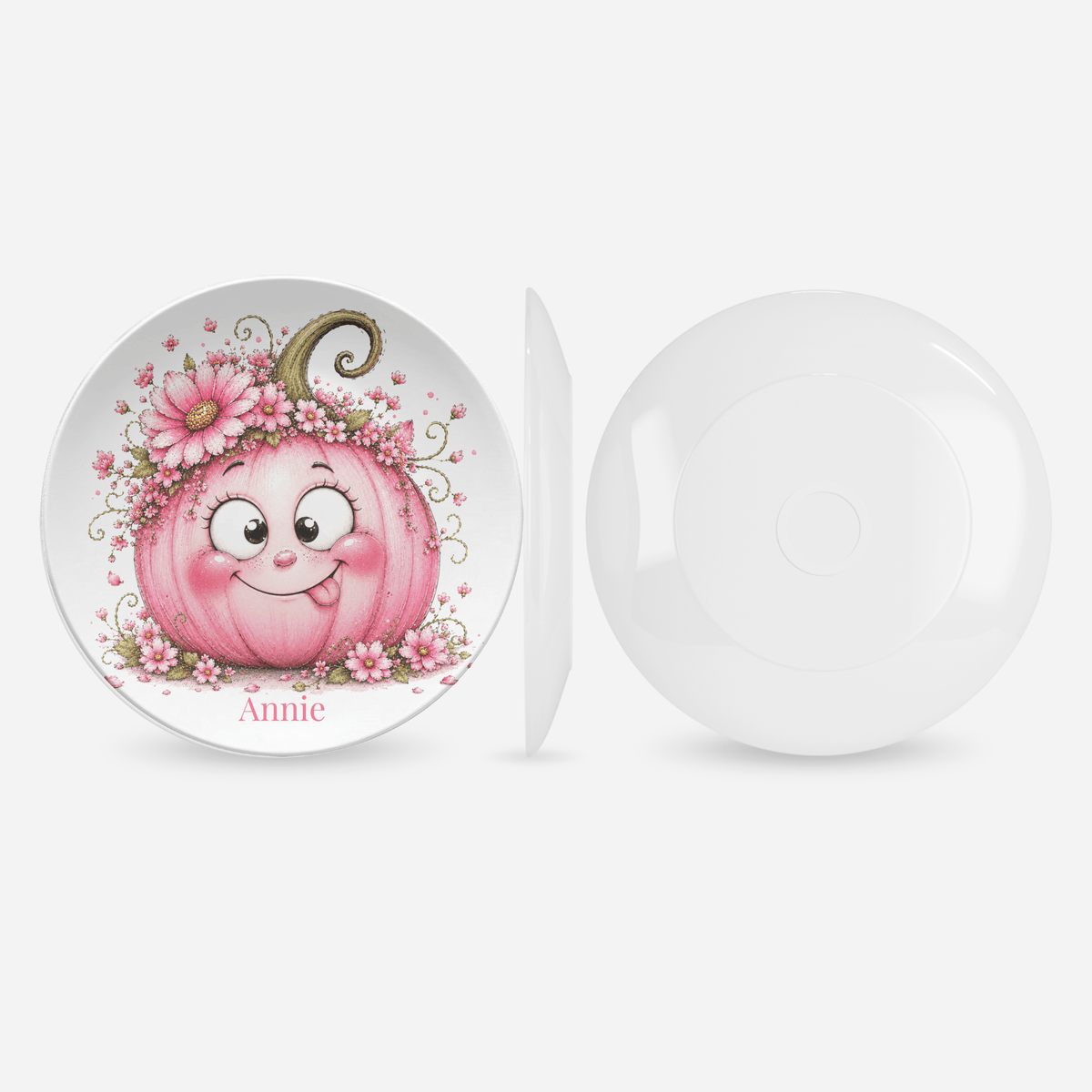Silly Pink Pumpkin Plate by Lil Plate Shop