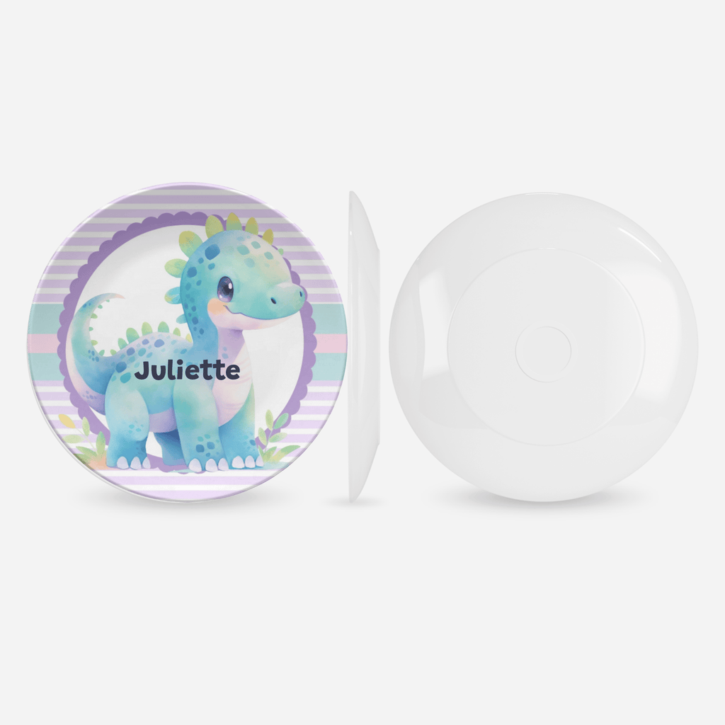Smiling Dinosaur Plate by Lil Plate Shop