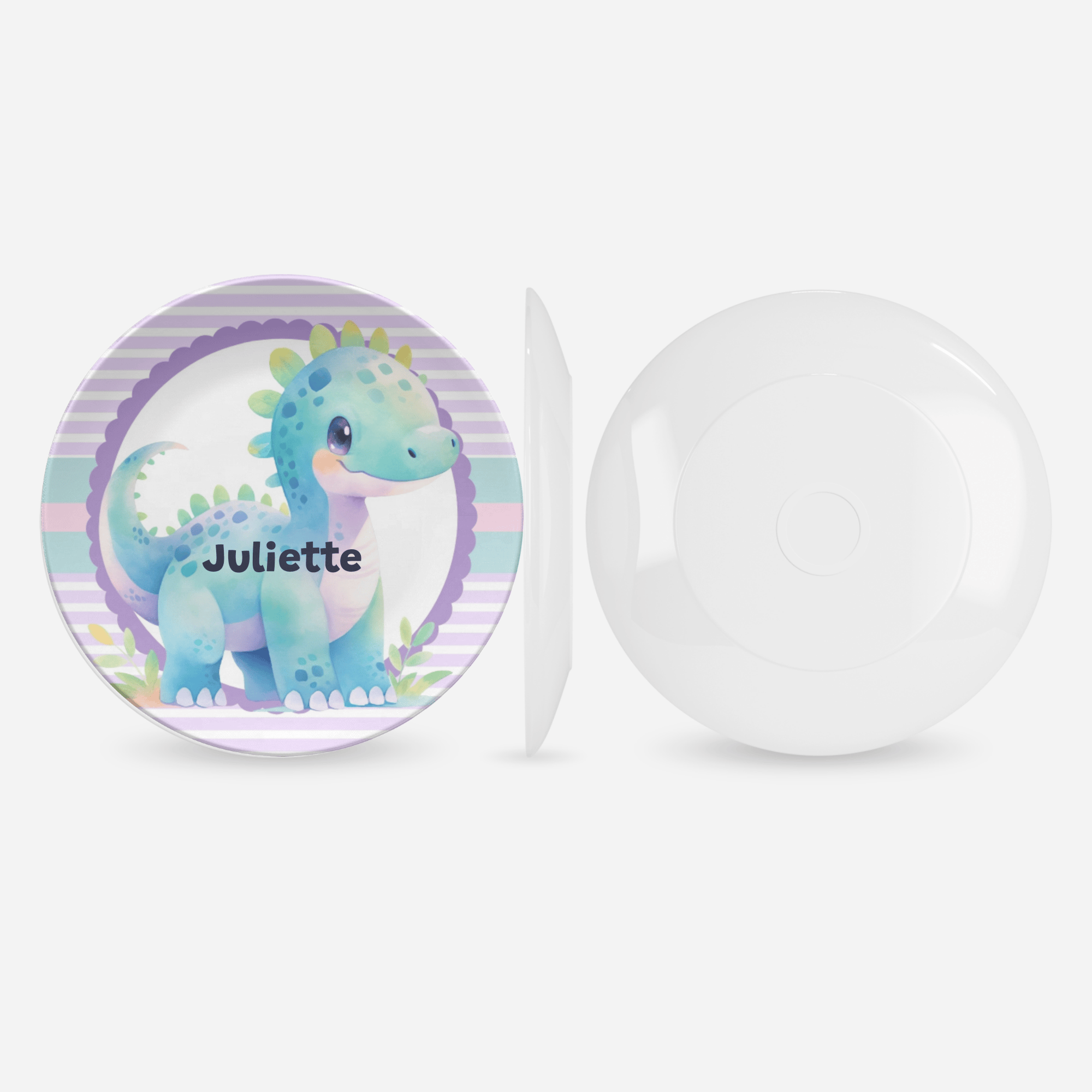 Smiling Dinosaur Plate by Lil Plate Shop