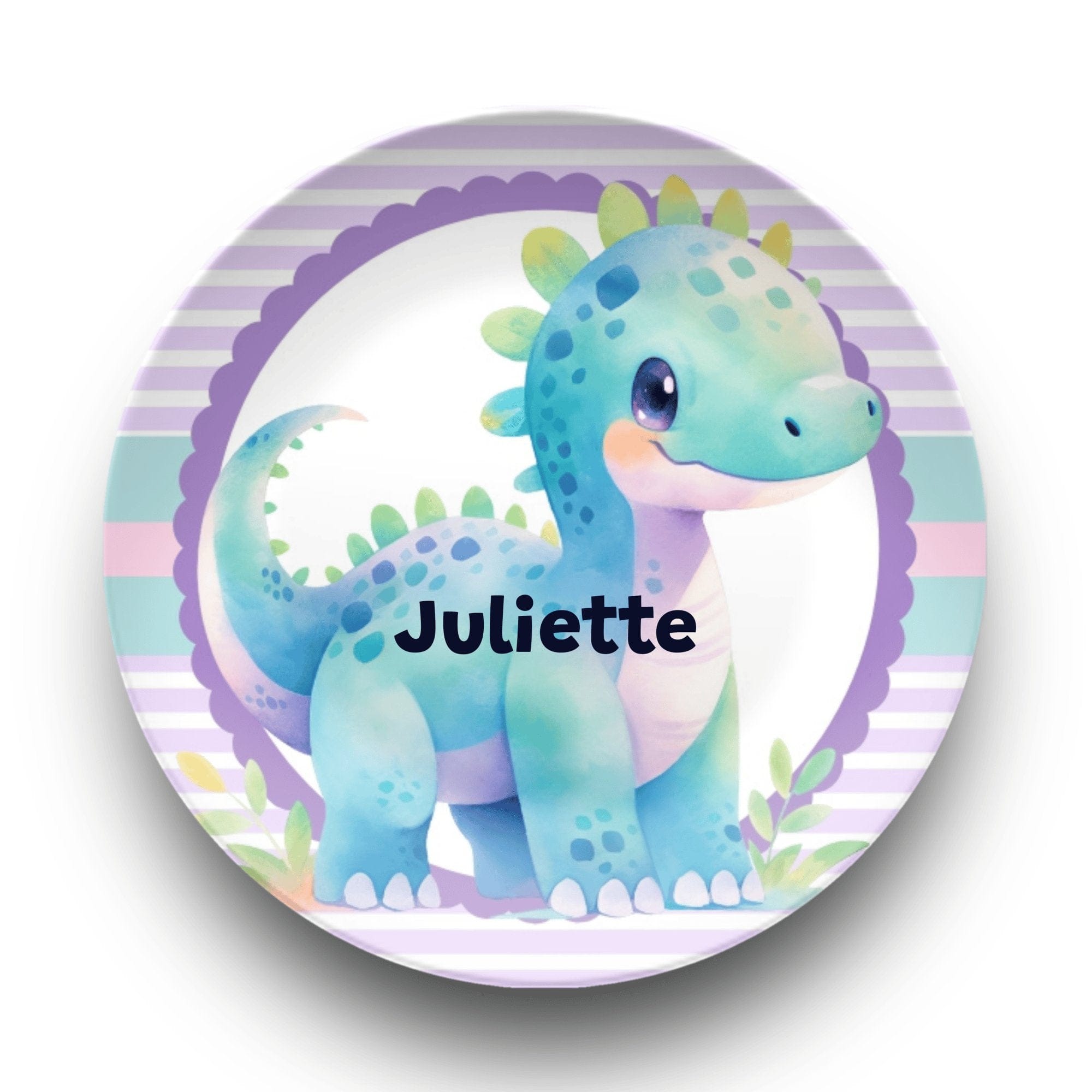 Smiling Dinosaur Plate by Lil Plate Shop