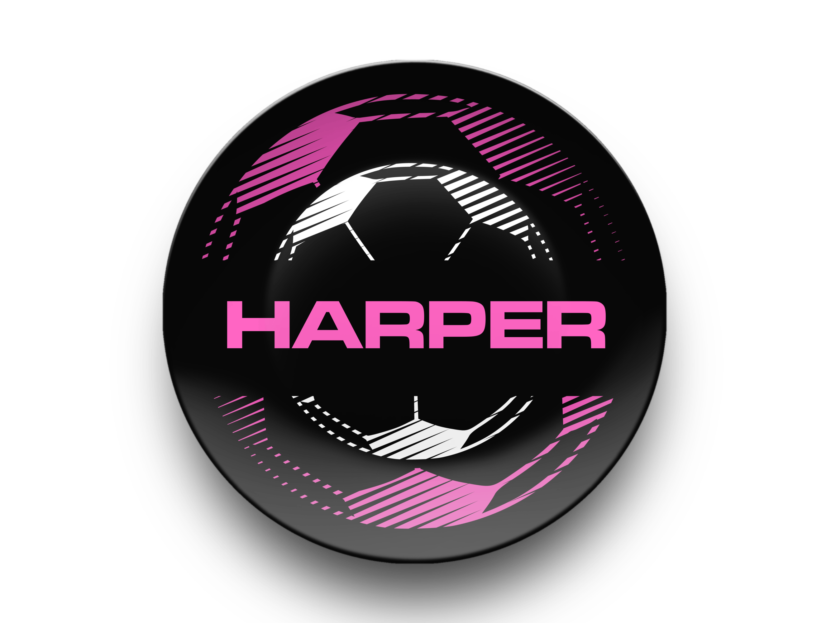 Soccer Name Plate Pink by Lil Plate Shop