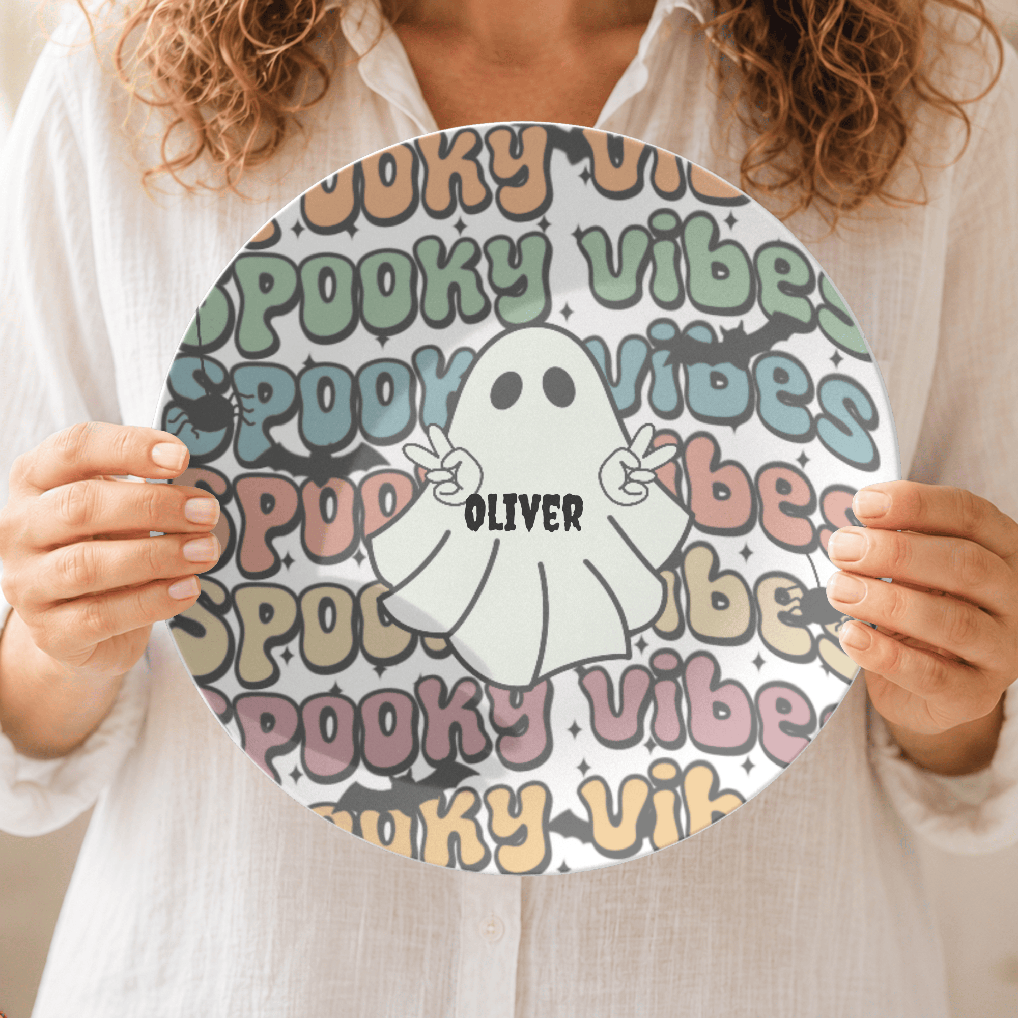 Spooky Vibes Ghost Plate by Lil Plate Shop