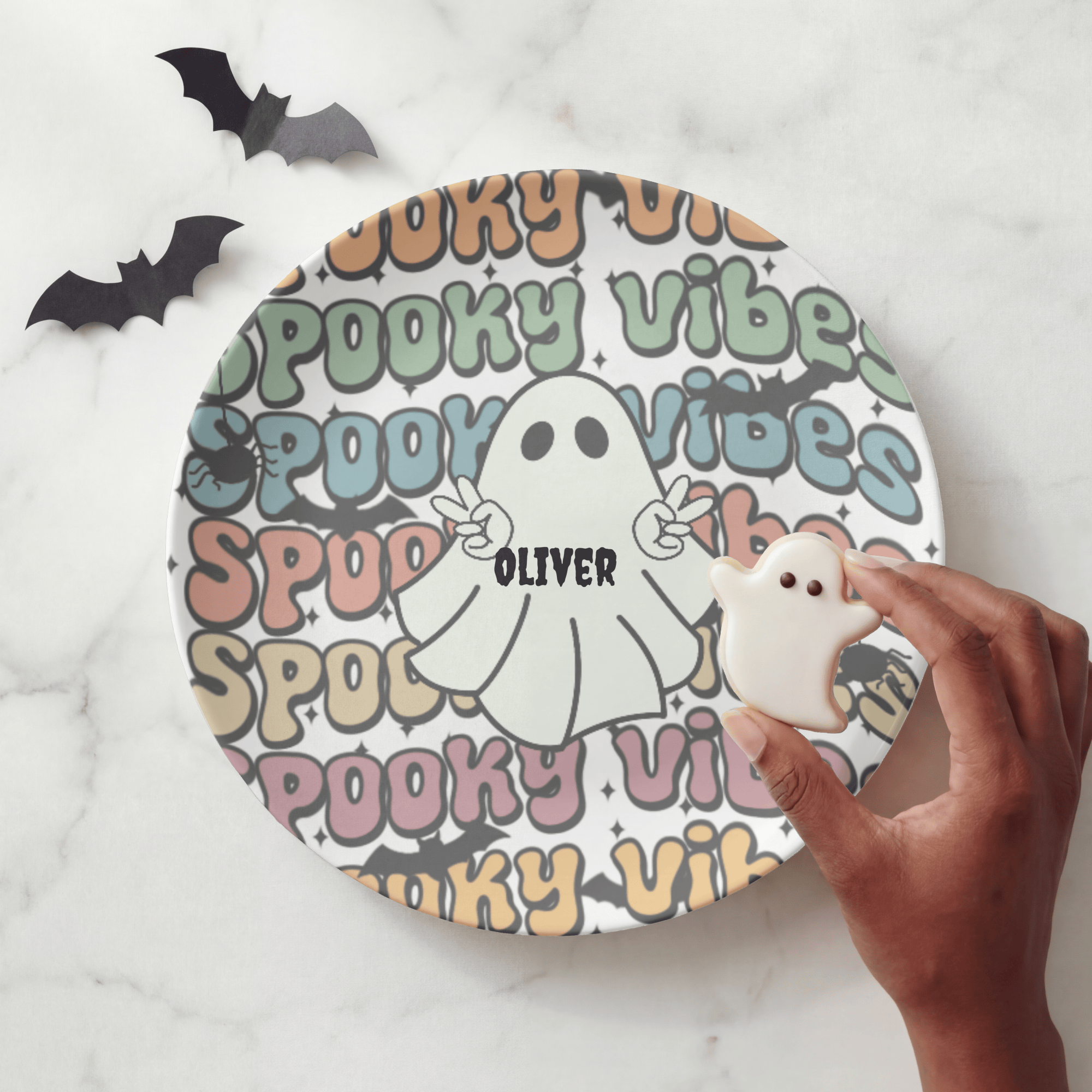 Spooky Vibes Ghost Plate by Lil Plate Shop