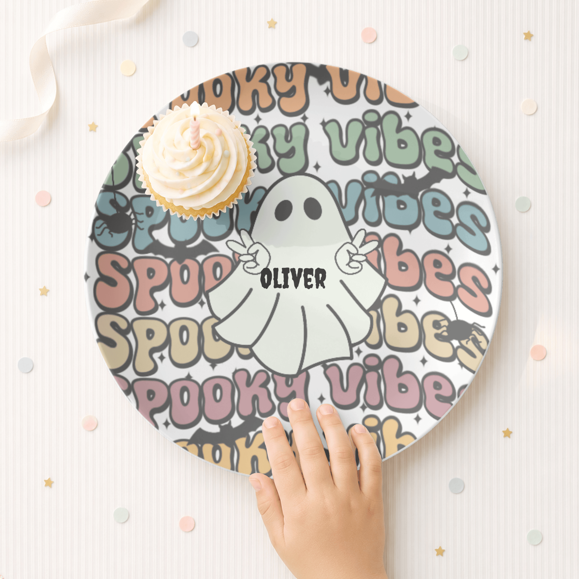 Spooky Vibes Ghost Plate by Lil Plate Shop