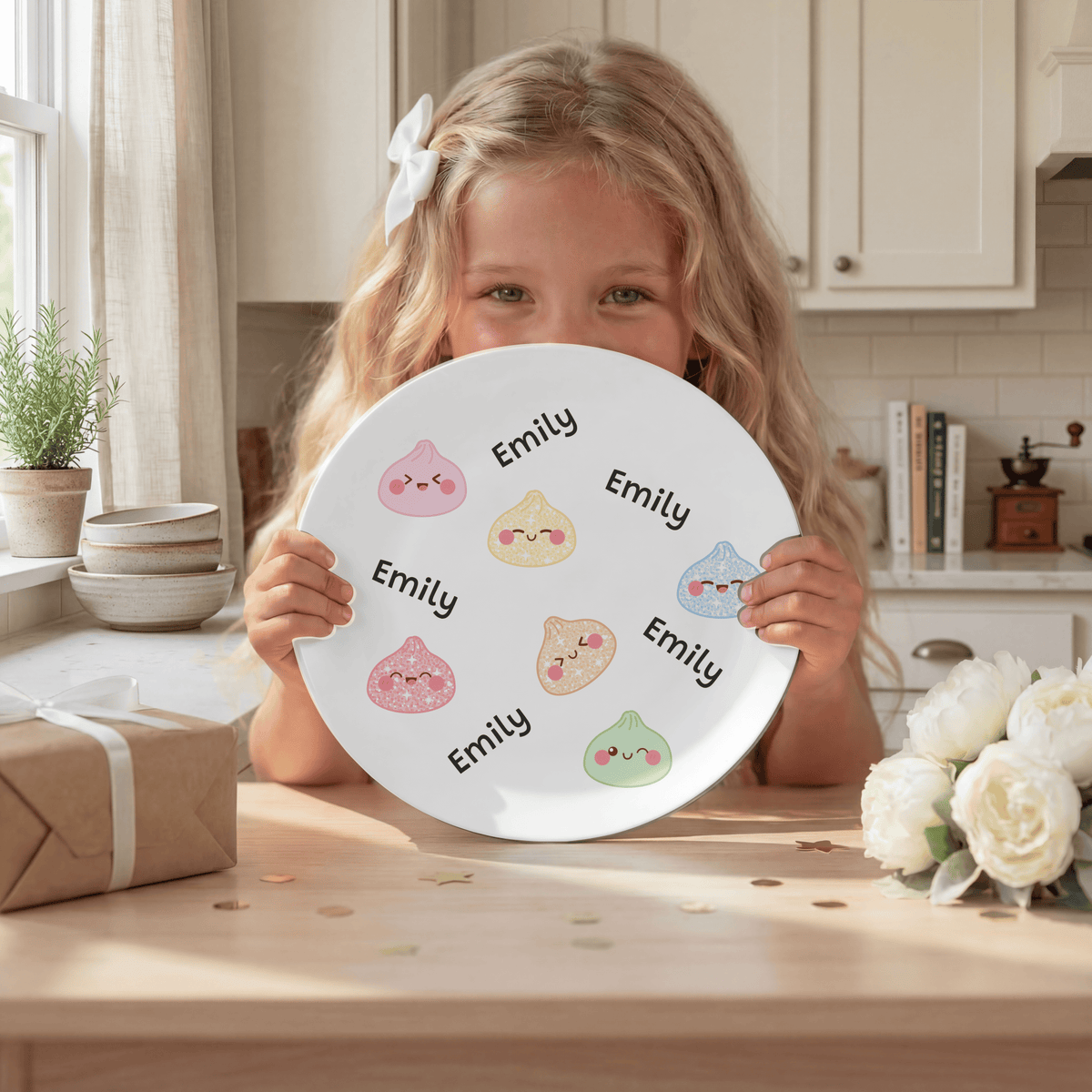 Squishy Dumpling Personalized Plate by Lil Plate Shop
