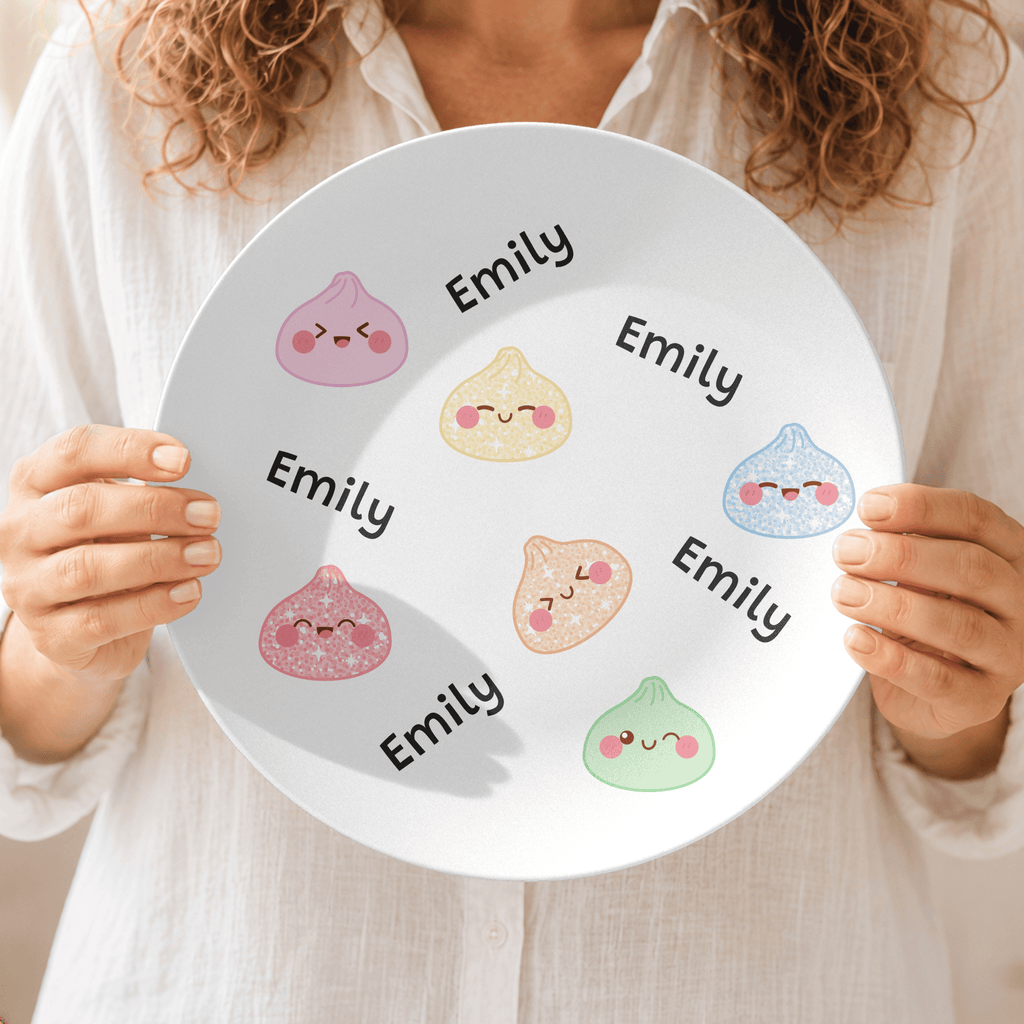 Squishy Dumpling Personalized Plate by Lil Plate Shop