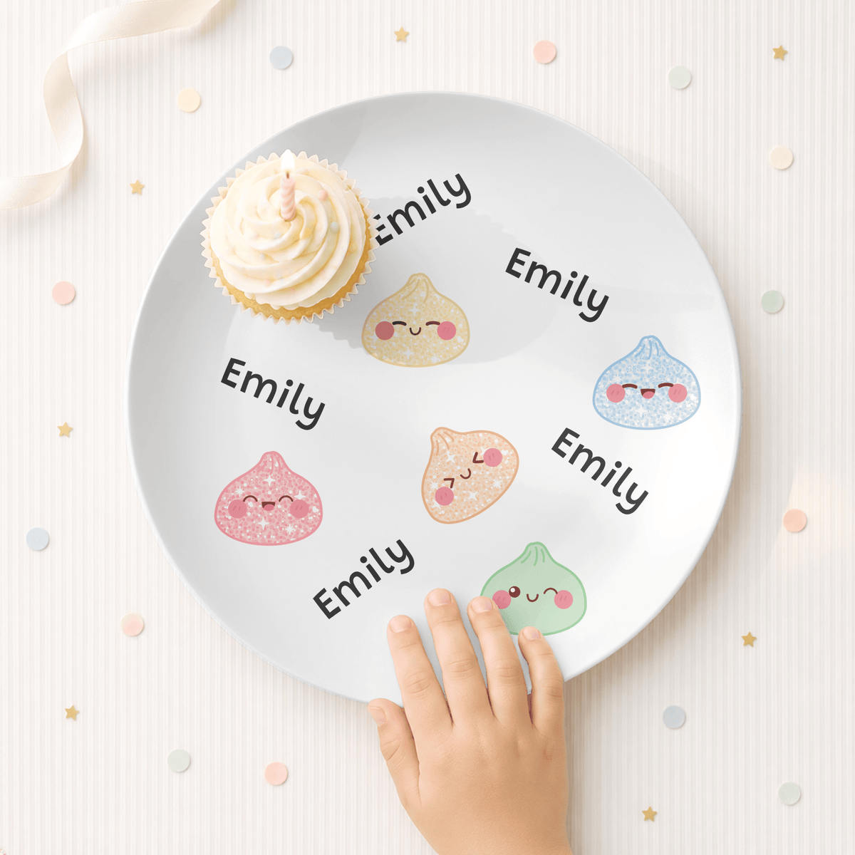 Squishy Dumpling Personalized Plate by Lil Plate Shop