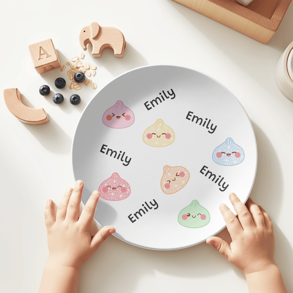 Squishy Dumpling Personalized Plate by Lil Plate Shop
