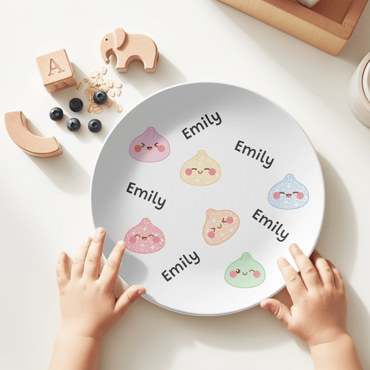 Squishy Dumpling Personalized Plate by Lil Plate Shop