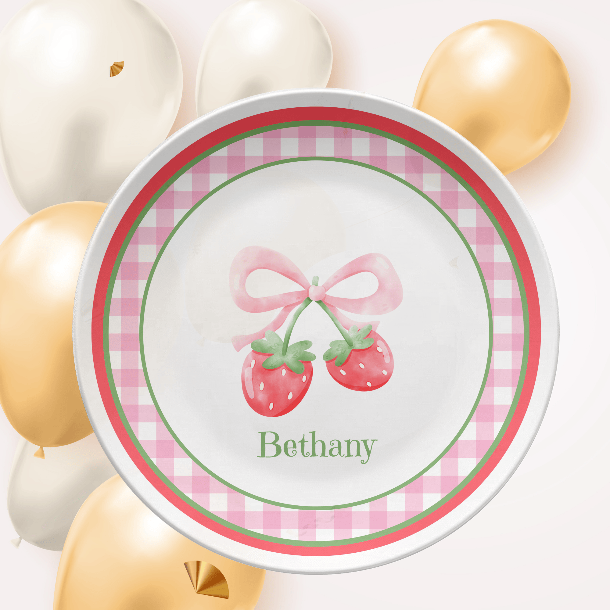 Strawberry Coquette Plate by Lil Plate Shop