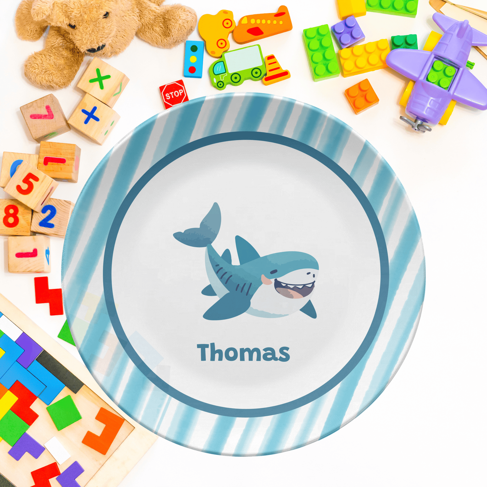 Striped Shark Plate by Lil Plate Shop