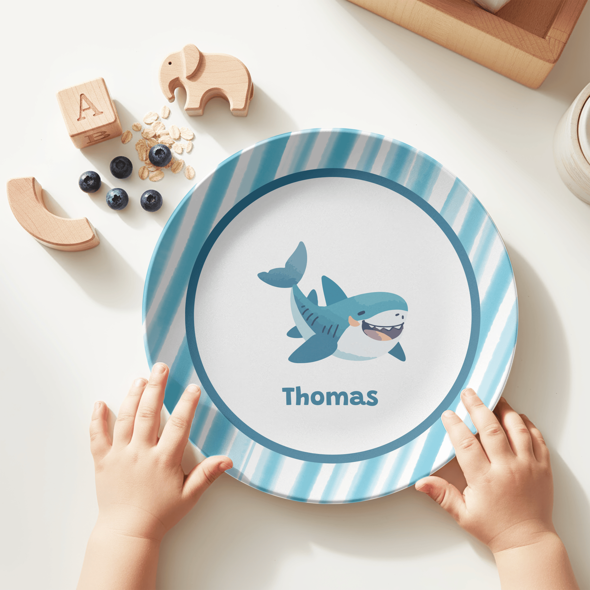 Striped Shark Plate by Lil Plate Shop