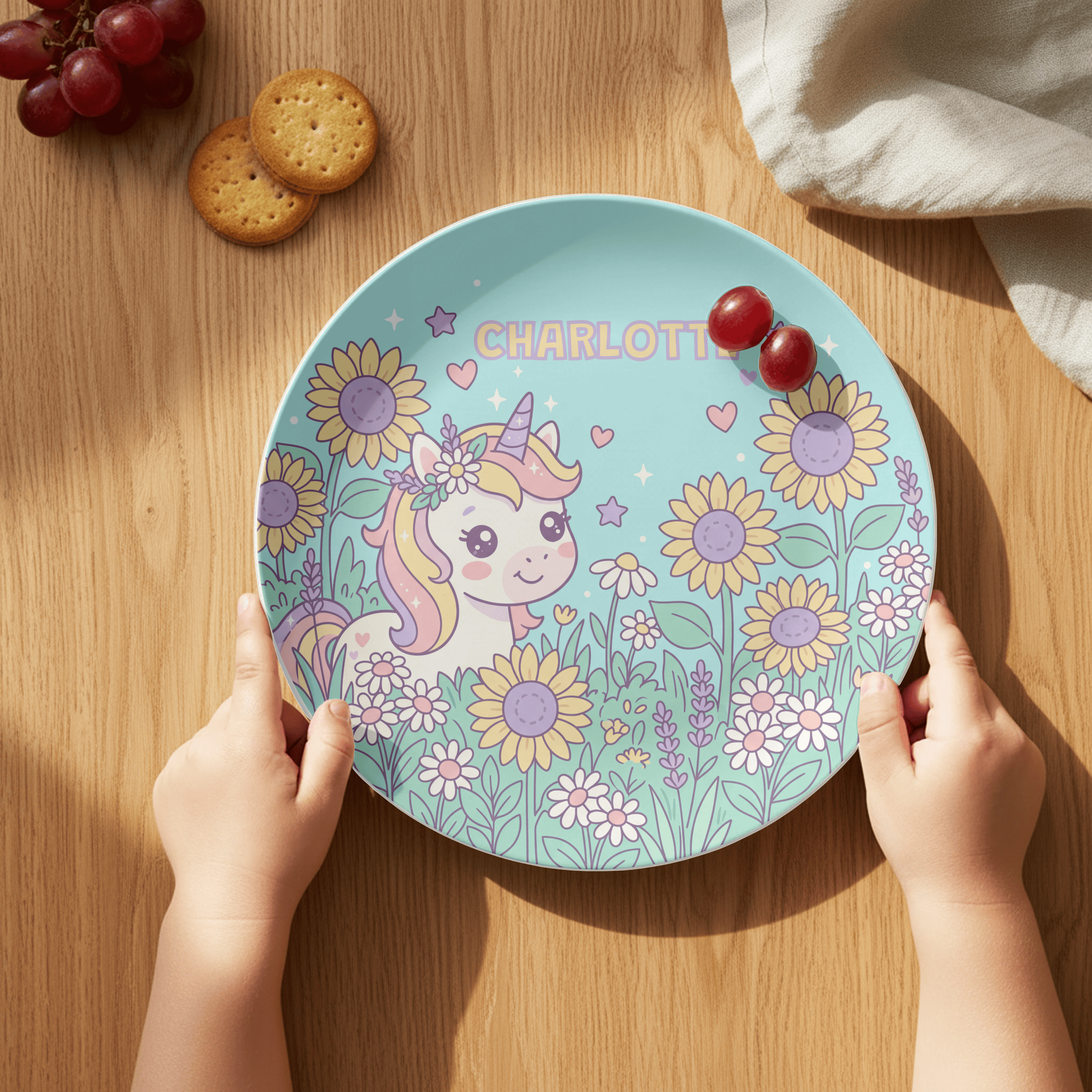 Sunflower Unicorn Plate by Lil Plate Shop