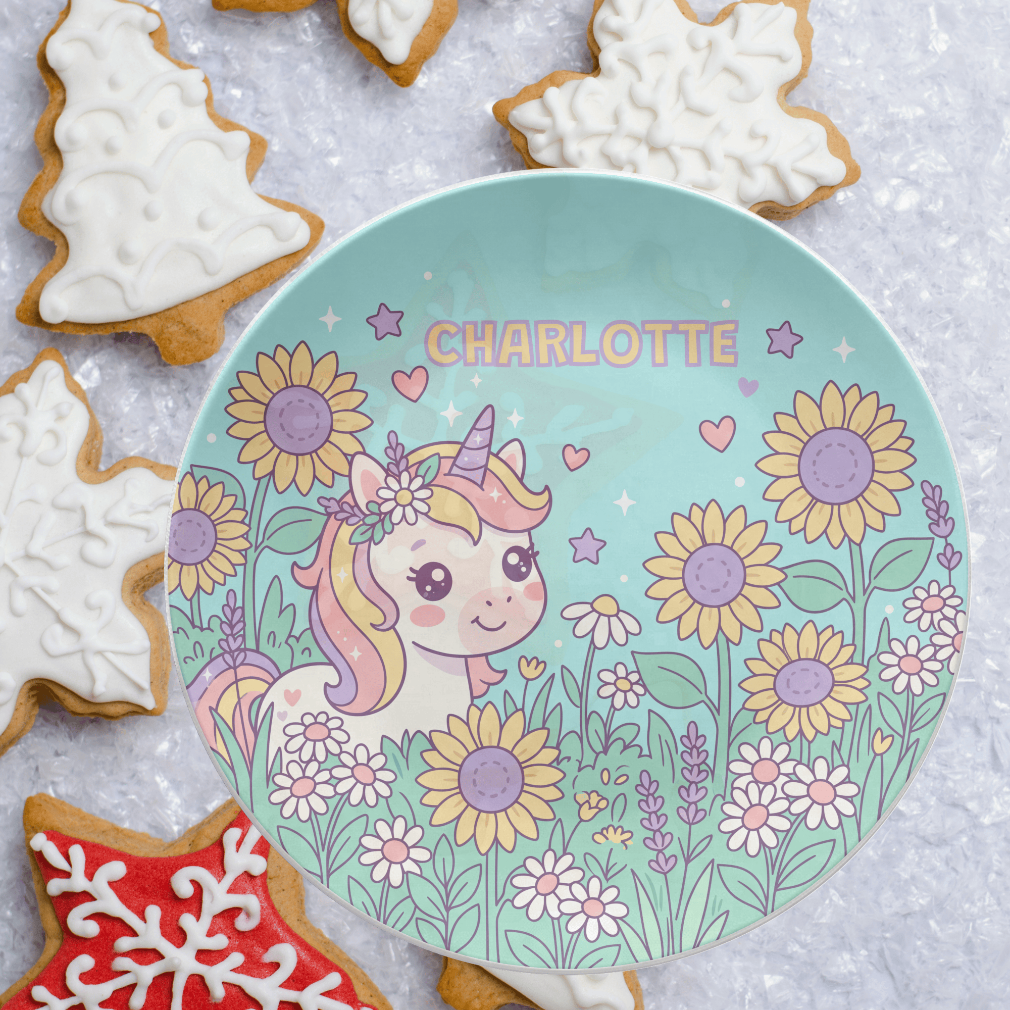 Sunflower Unicorn Plate by Lil Plate Shop