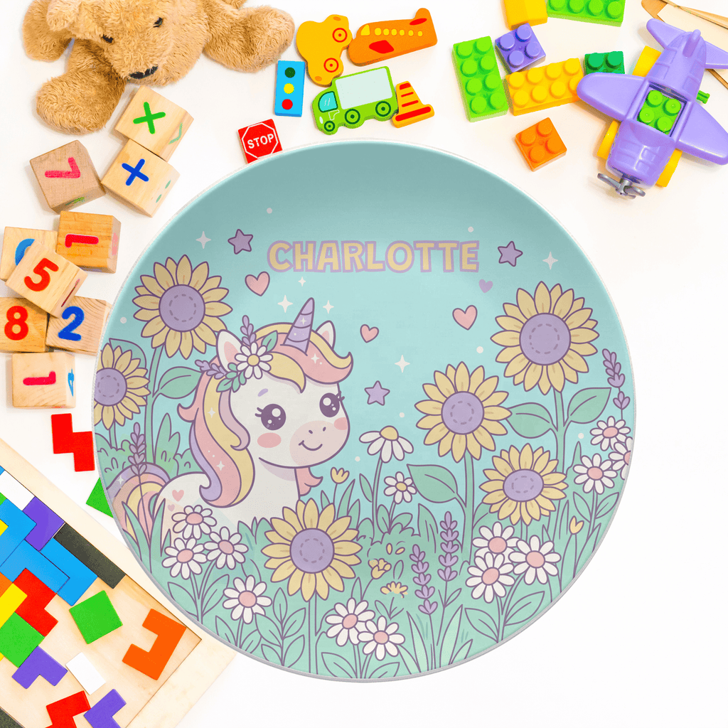 Sunflower Unicorn Plate by Lil Plate Shop
