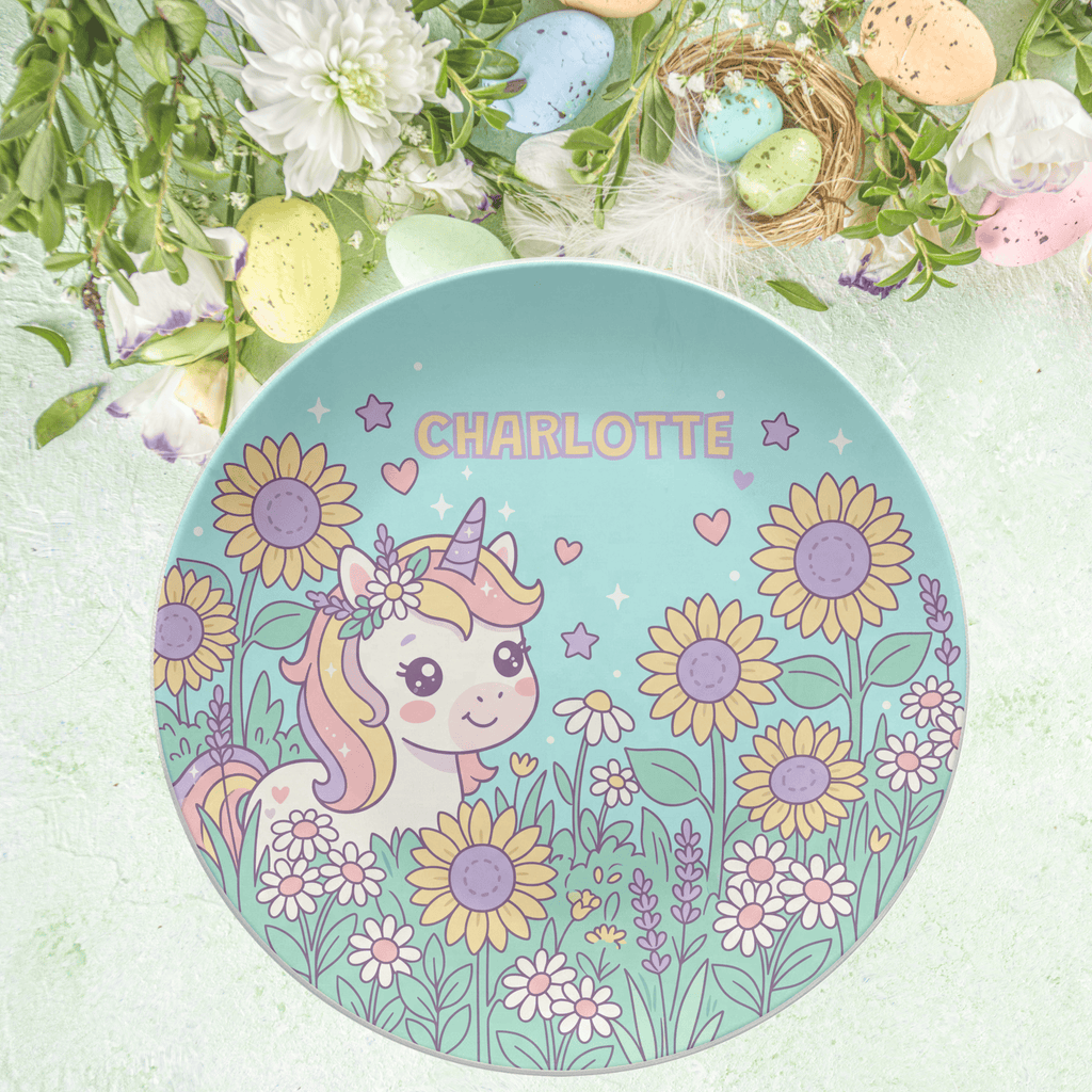 Sunflower Unicorn Plate by Lil Plate Shop
