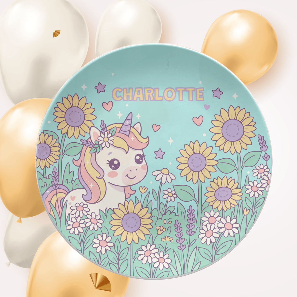 Sunflower Unicorn Plate by Lil Plate Shop