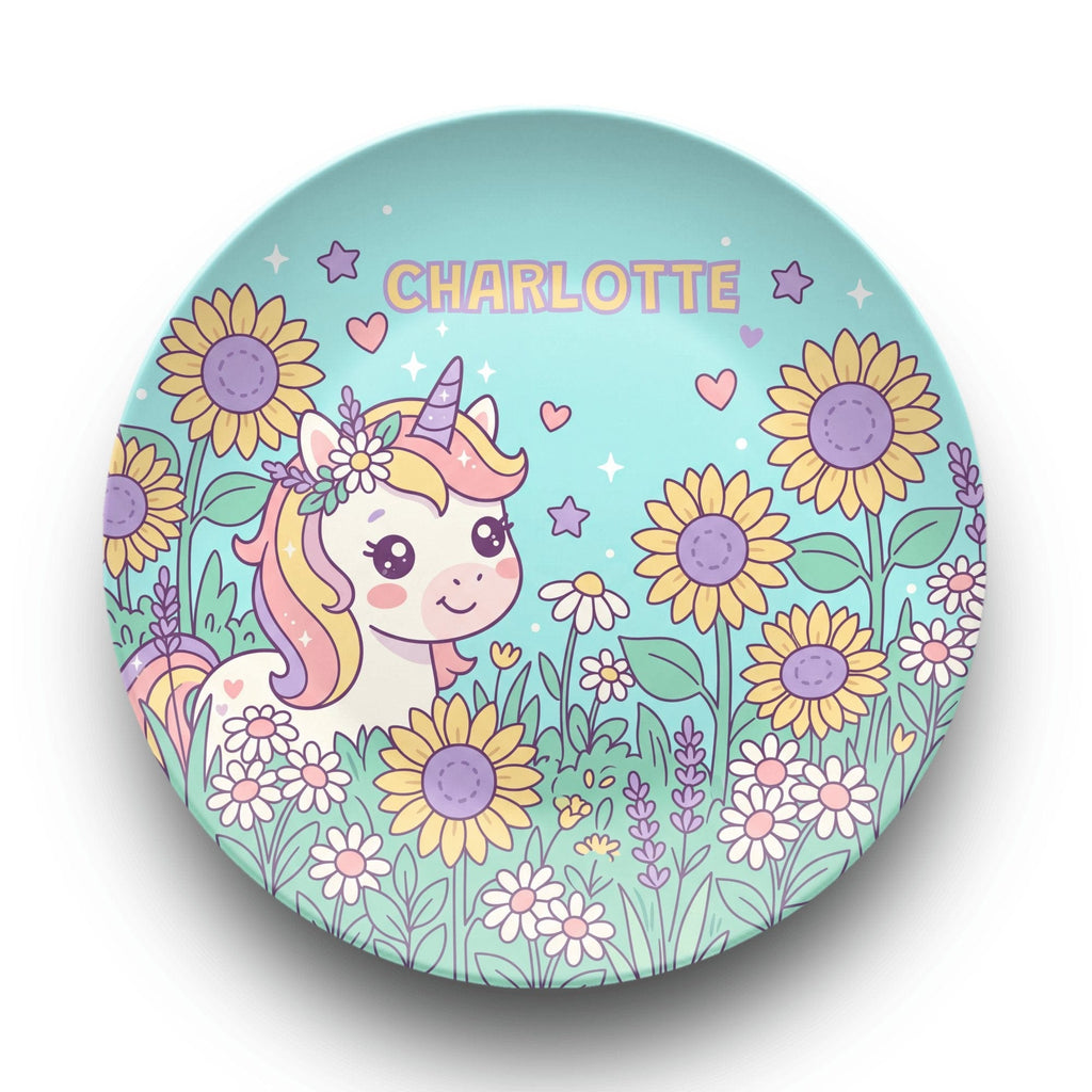 Sunflower Unicorn Plate by Lil Plate Shop