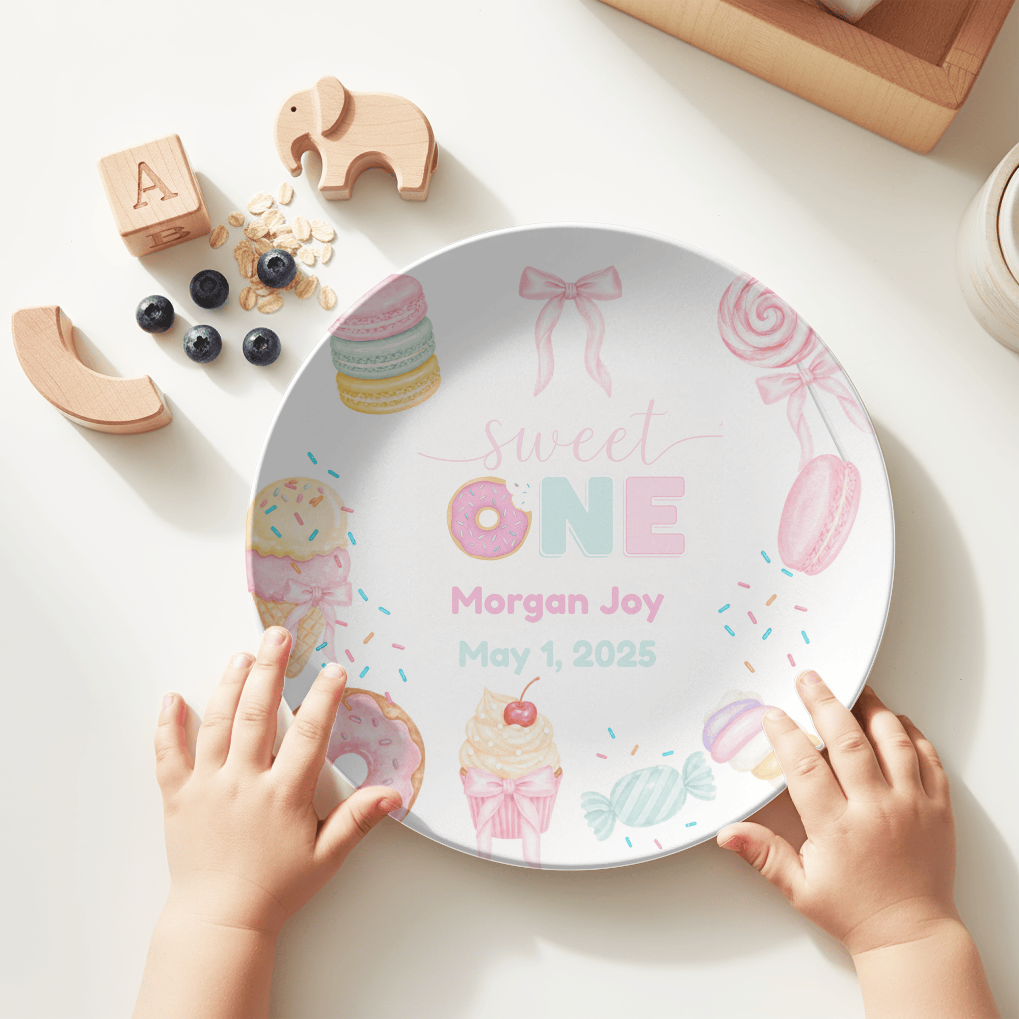 Sweet One Donut Birthday Plate by Lil Plate Shop