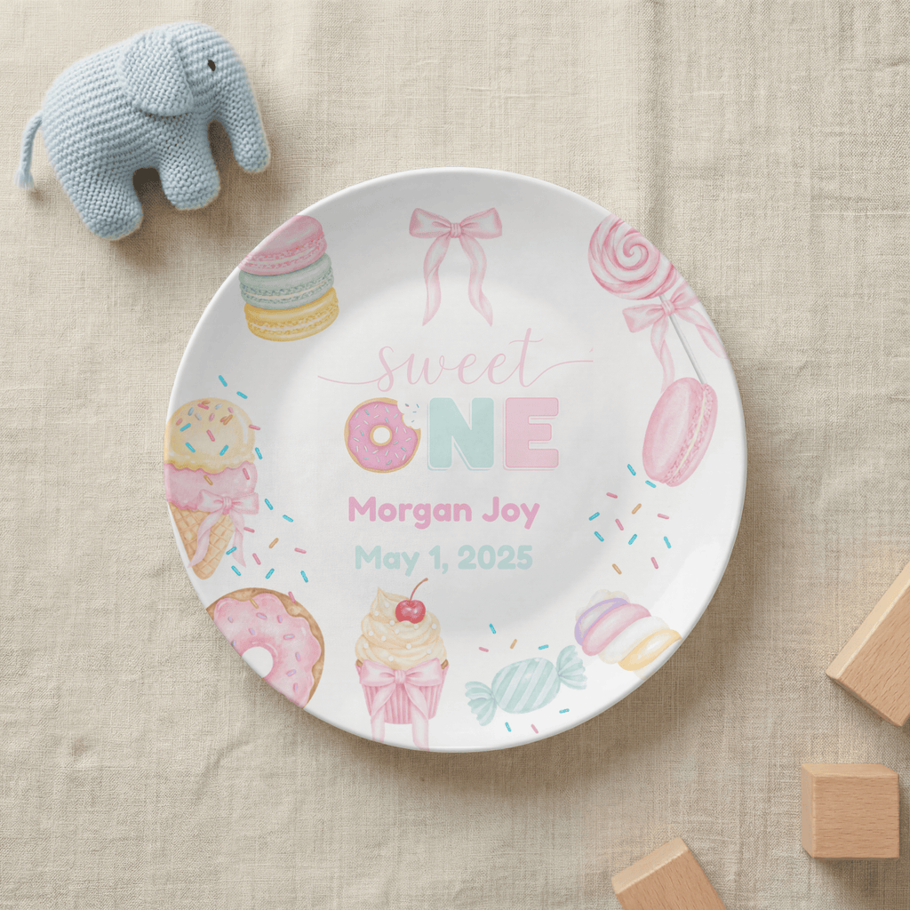 Sweet One Donut Birthday Plate by Lil Plate Shop