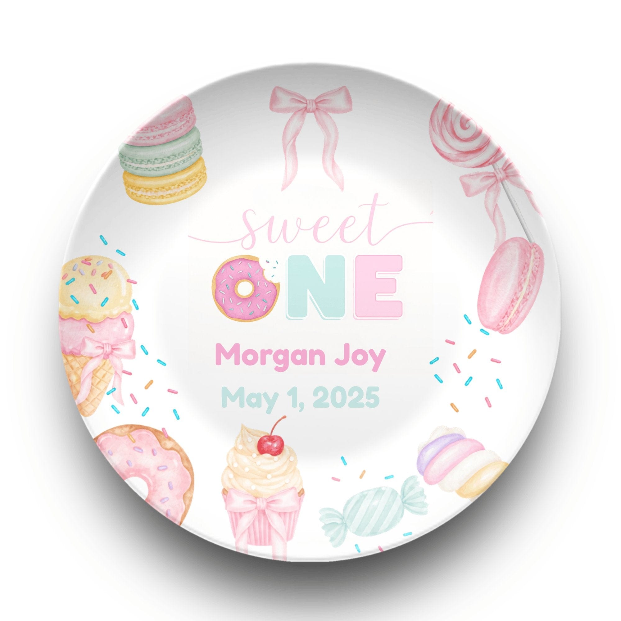Sweet One Donut Birthday Plate by Lil Plate Shop