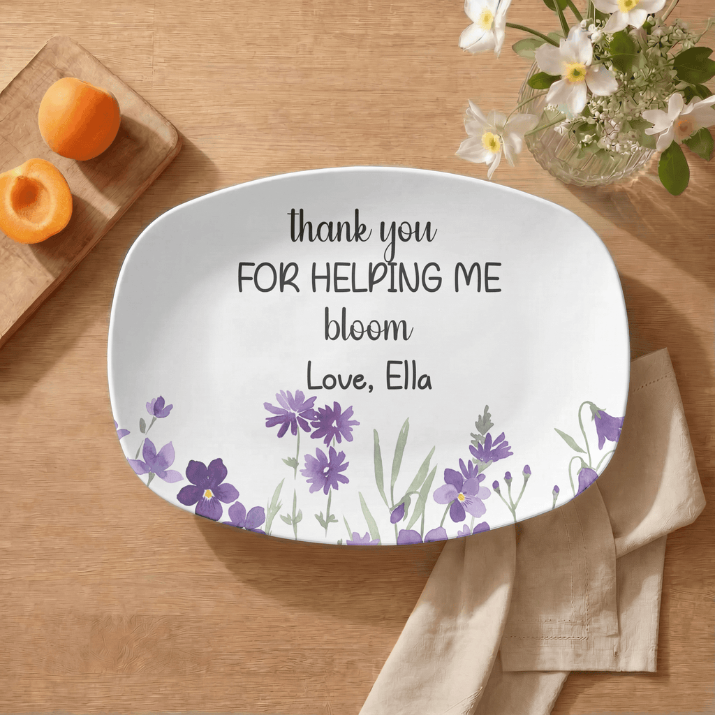 Teacher Helping Me Bloom Platter by Lil Plate Shop
