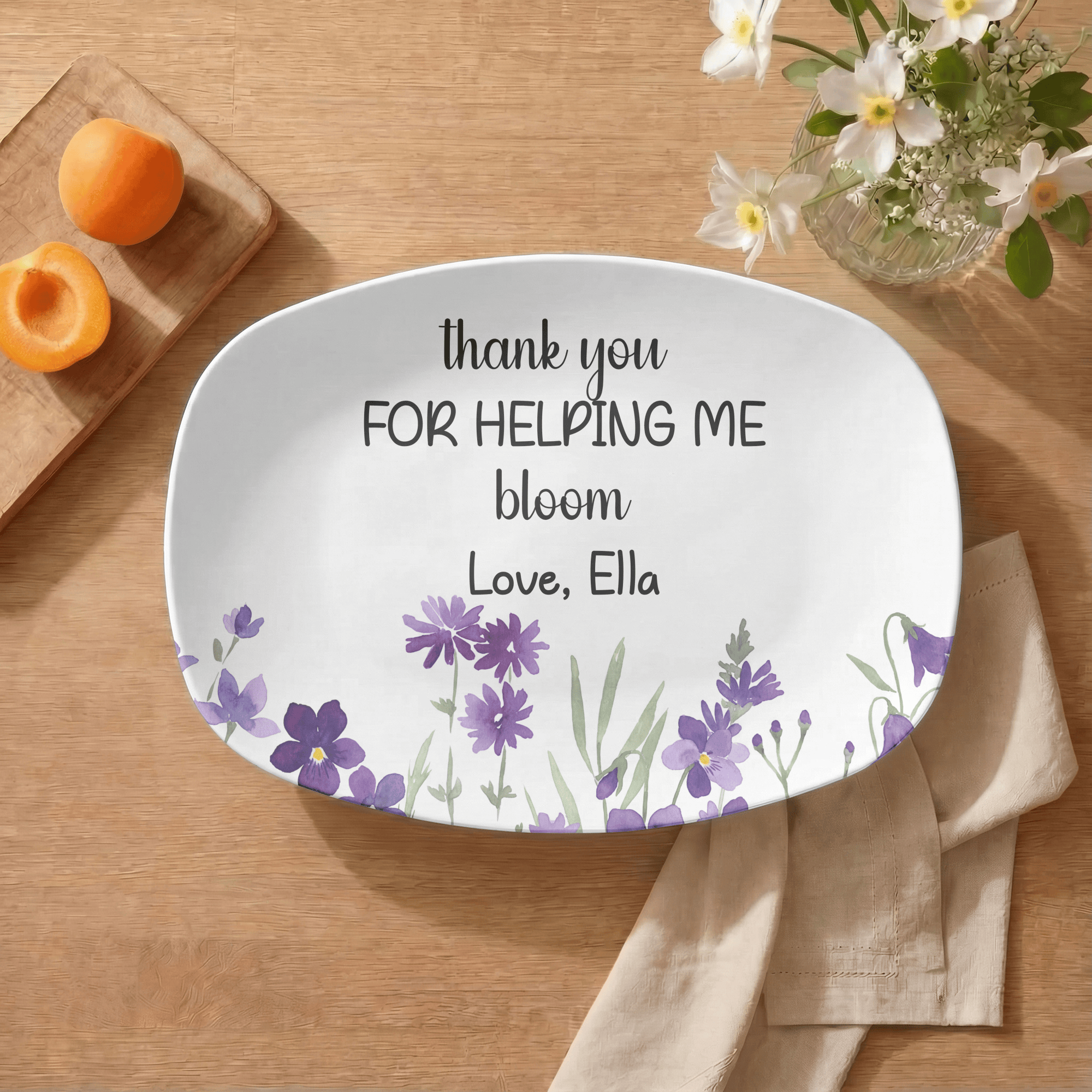 Teacher Helping Me Bloom Platter by Lil Plate Shop