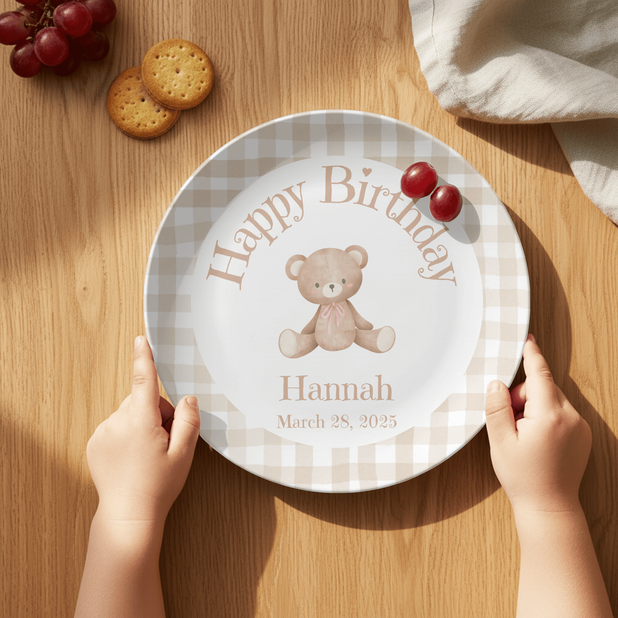 Teddy Bear Birthday Plate - Boy or Girl by Lil Plate Shop