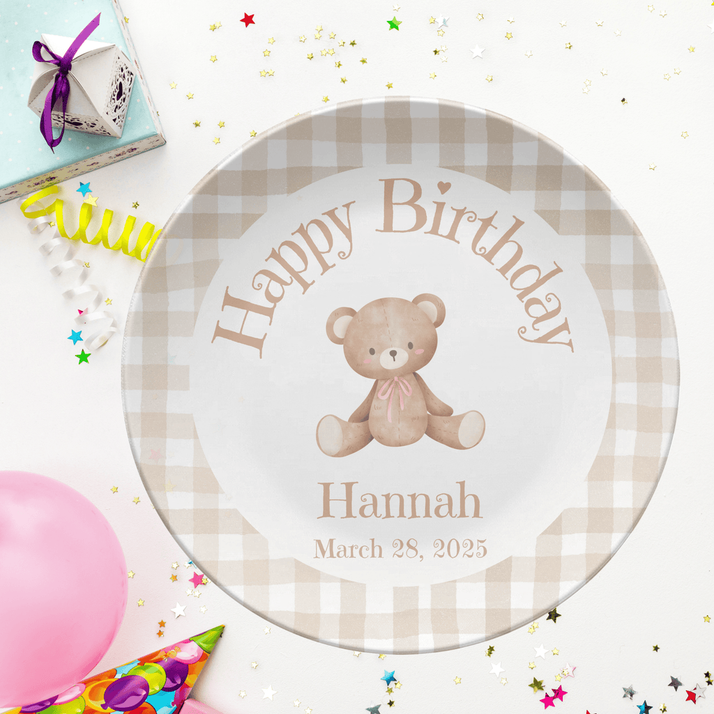 Teddy Bear Birthday Plate - Boy or Girl by Lil Plate Shop