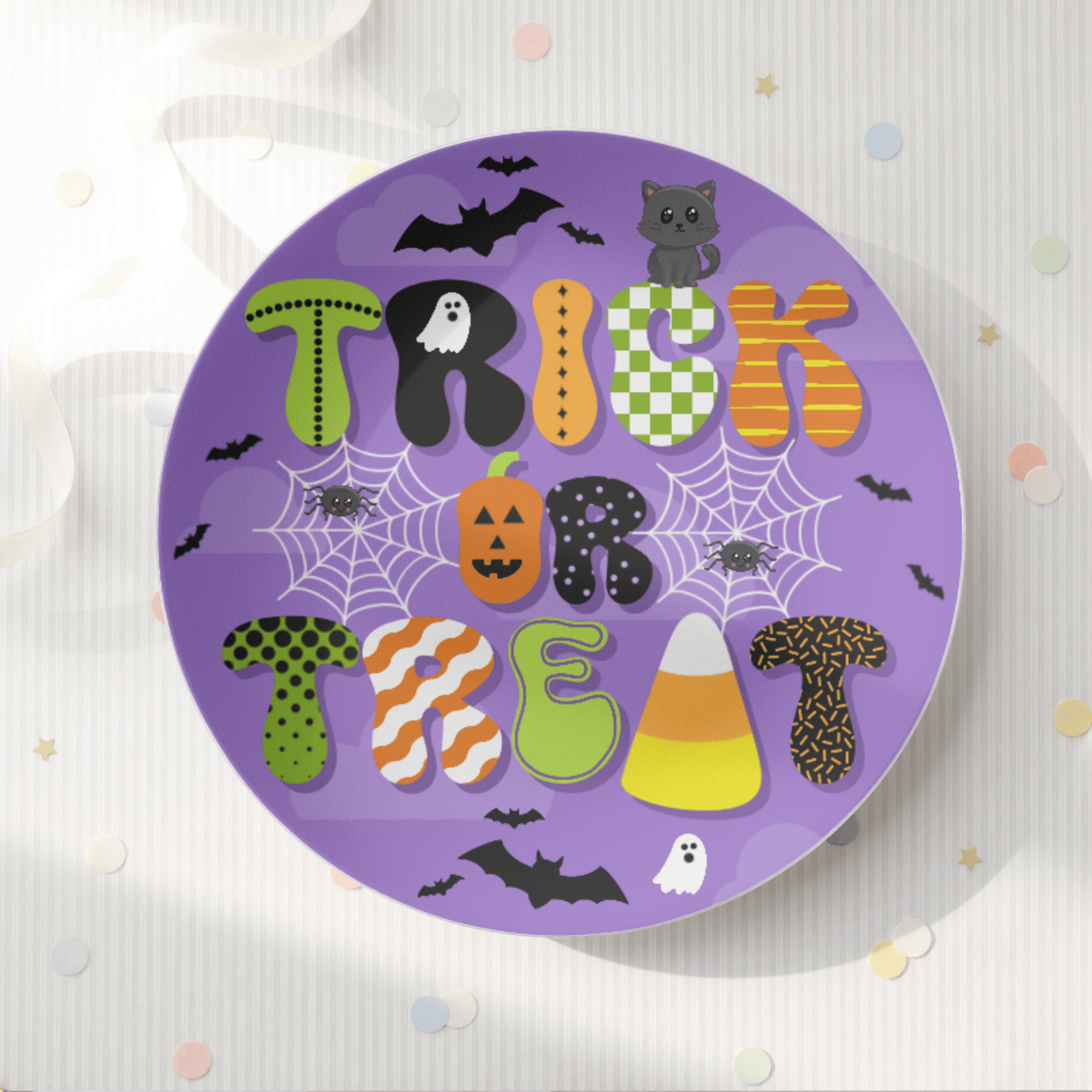 Trick or Treat Halloween Plate by Lil Plate Shop